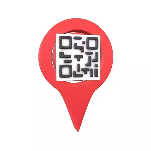 Qr Code Location Tag Icon v1 001 Low-poly 3D model