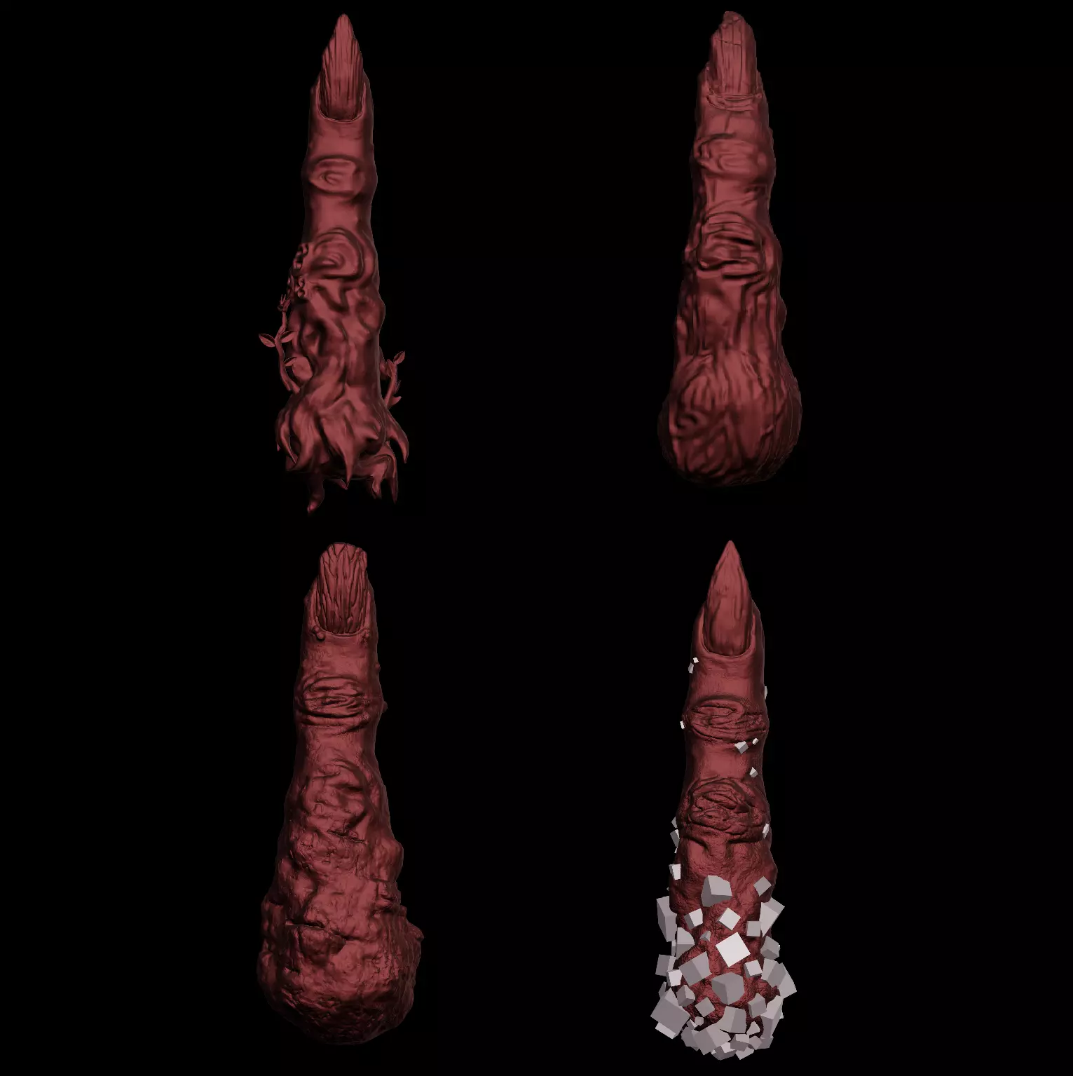 SUKUNA FINGER BUNDLE 1-4- JUJUTSU KAISEN MANGA - STL 3D print model_0