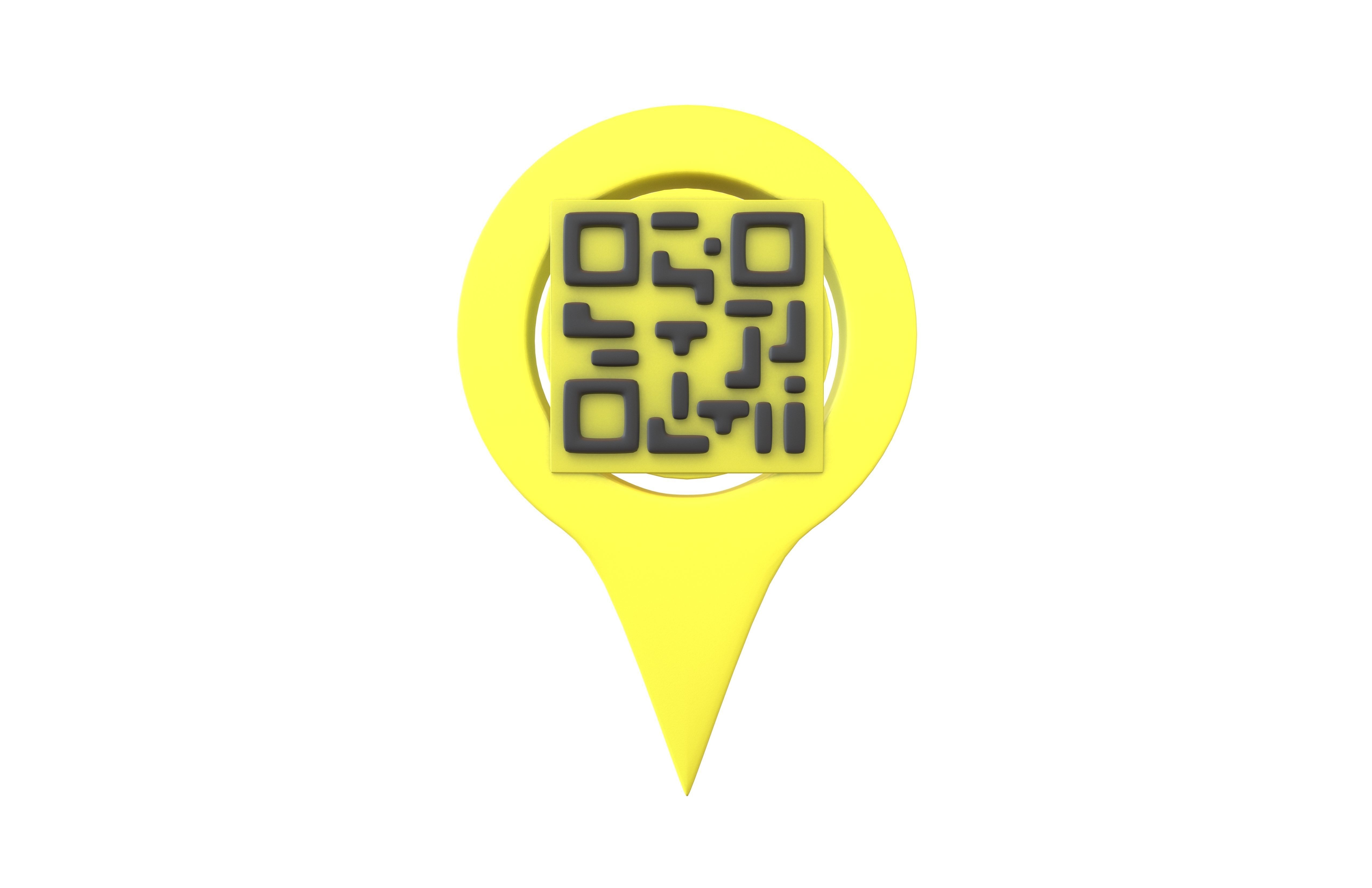Qr Code Location Tag Icon v1 002 Low-poly 3D model_1
