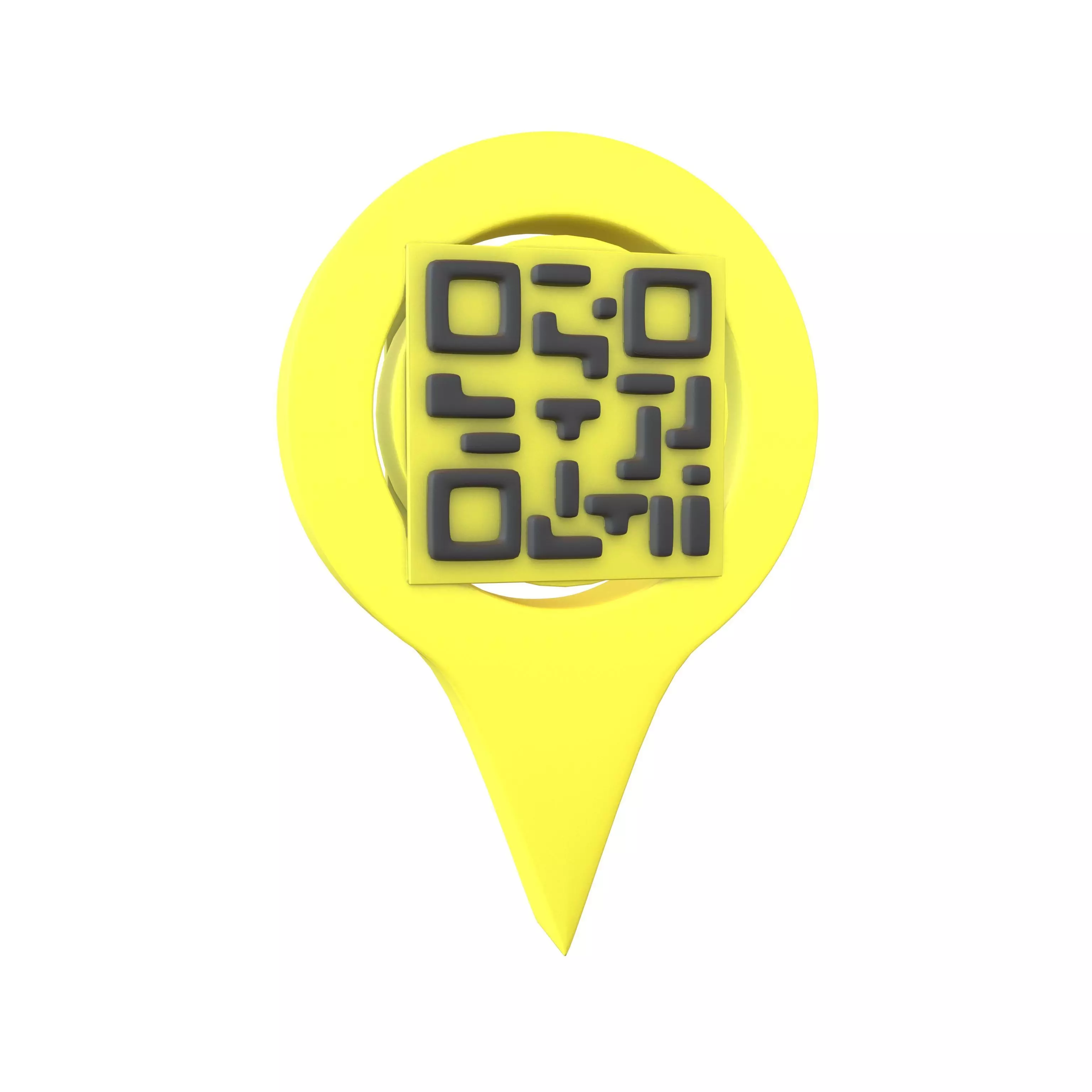 Qr Code Location Tag Icon v1 002 Low-poly 3D model_0