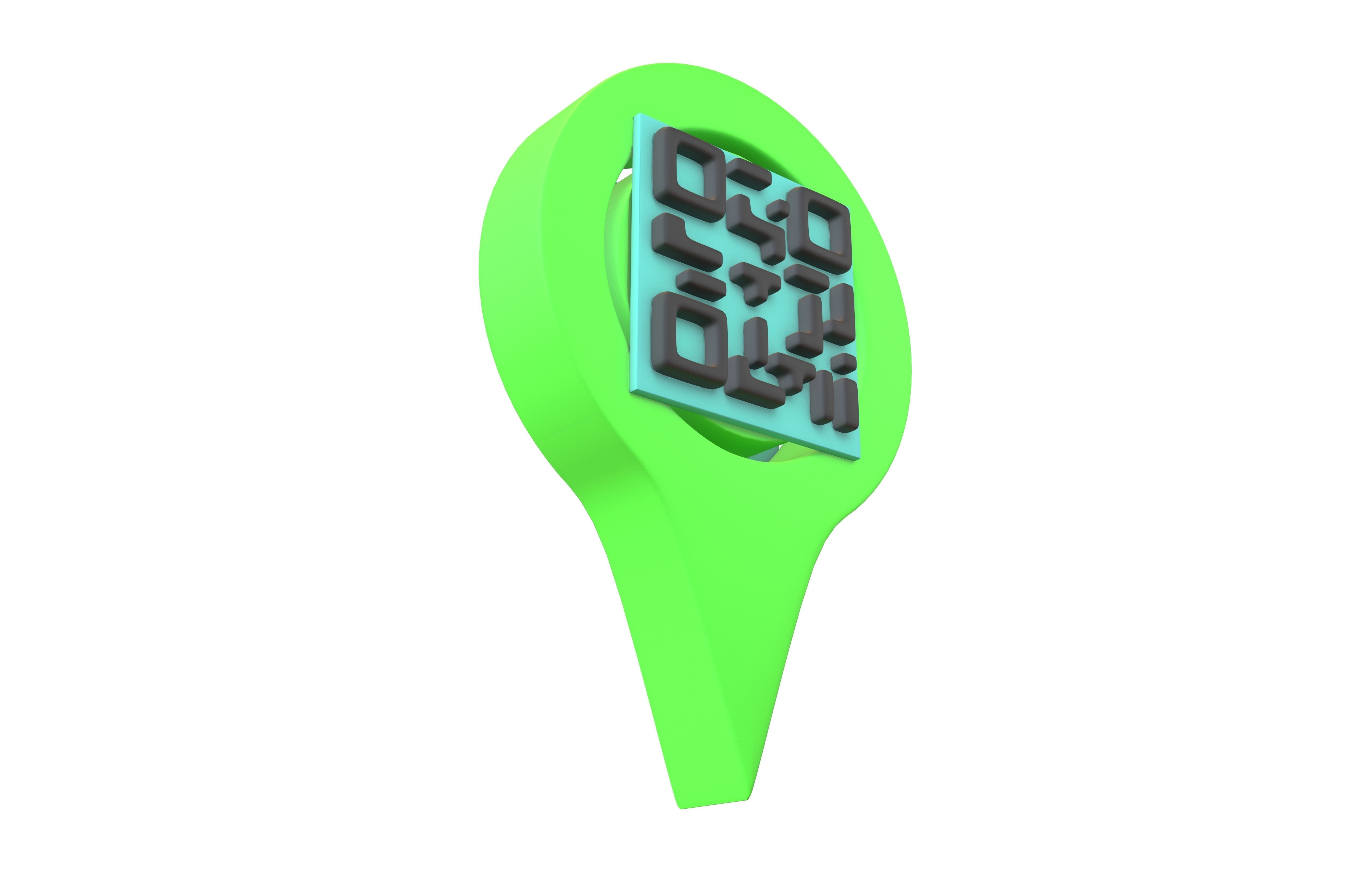 Qr Code Location Tag Icon v1 003 Low-poly 3D model_3