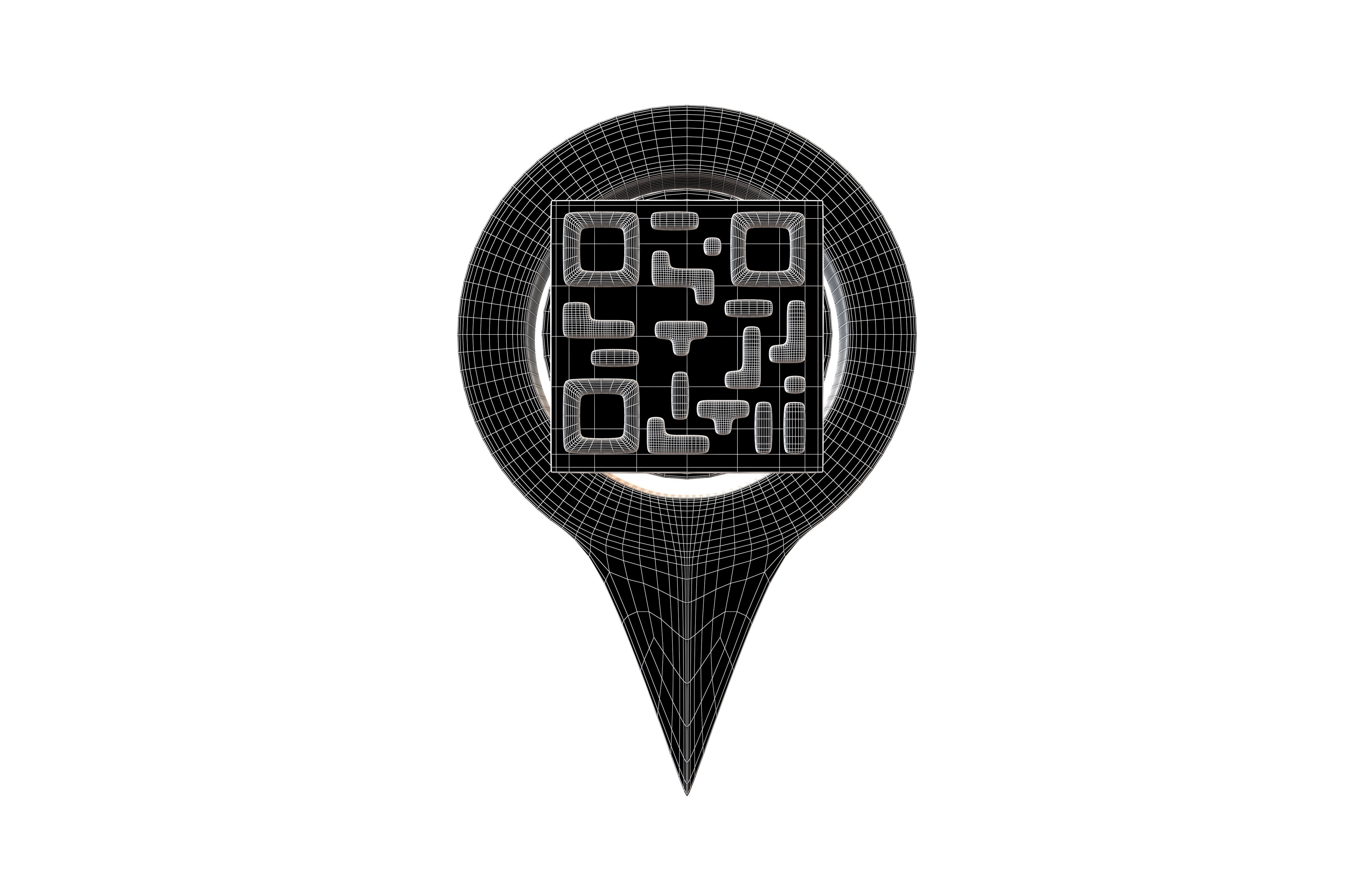 Qr Code Location Tag Icon v1 003 Low-poly 3D model_5