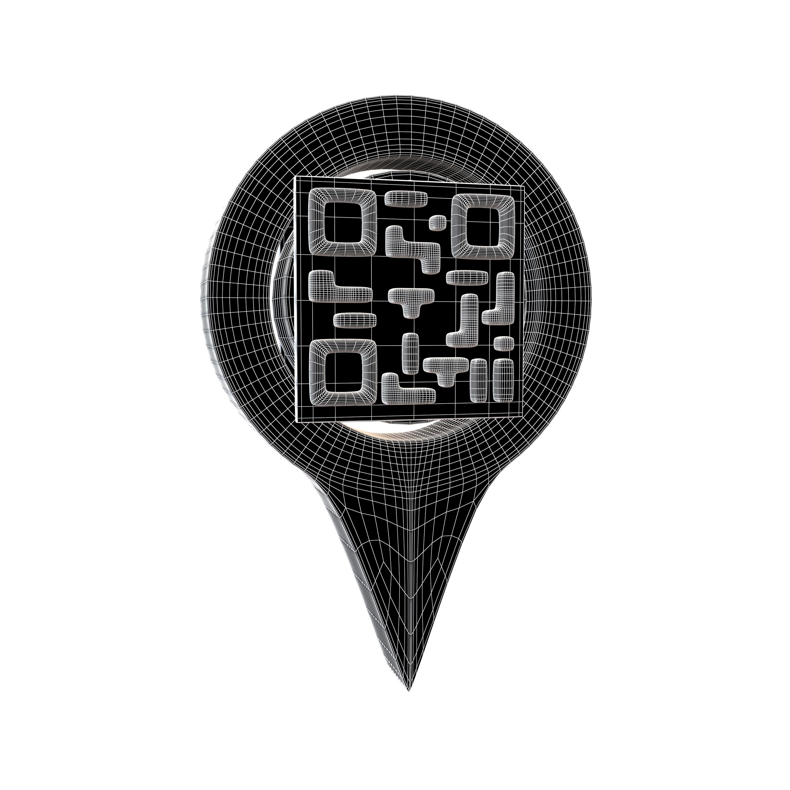 Qr Code Location Tag Icon v1 003 Low-poly 3D model_4
