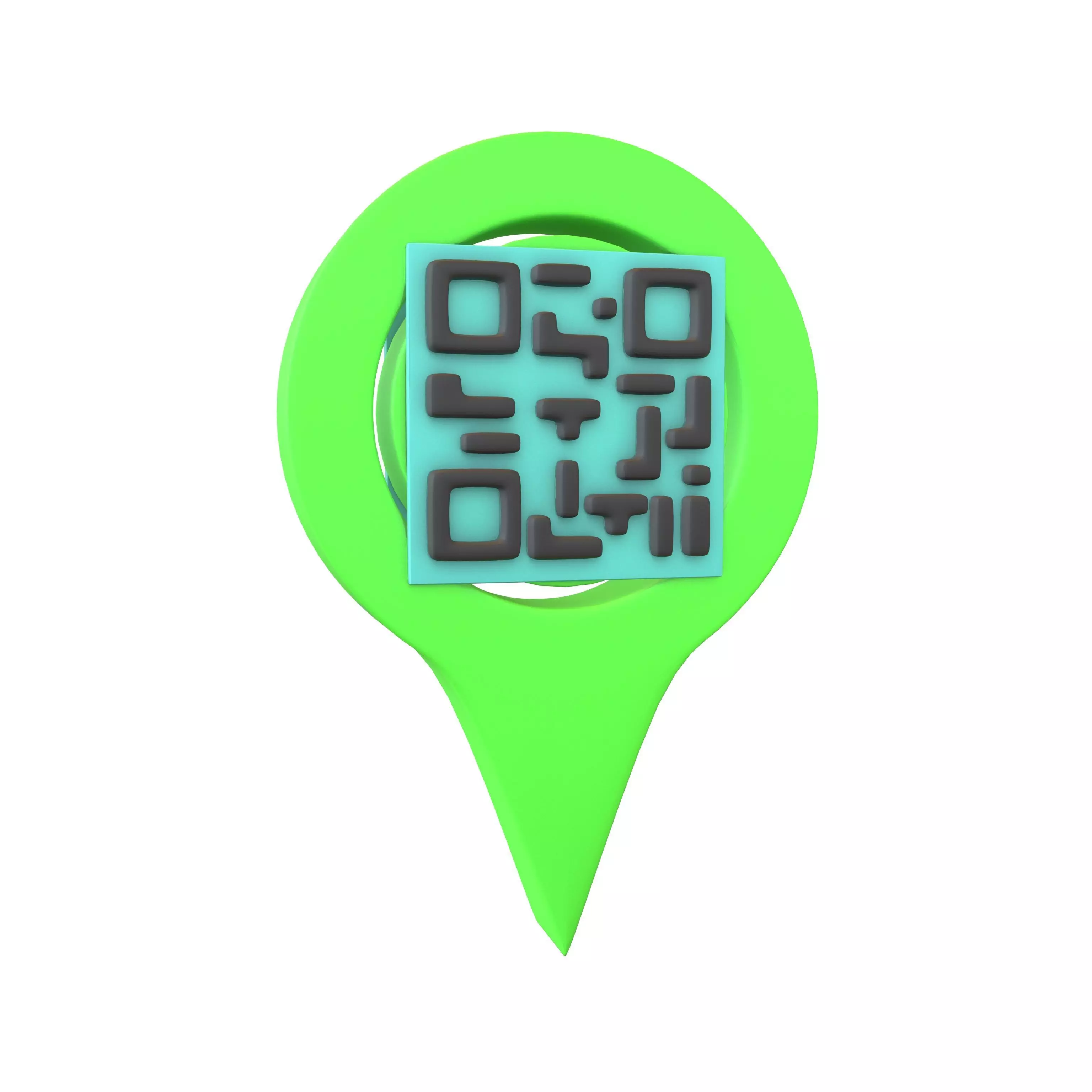 Qr Code Location Tag Icon v1 003 Low-poly 3D model_0