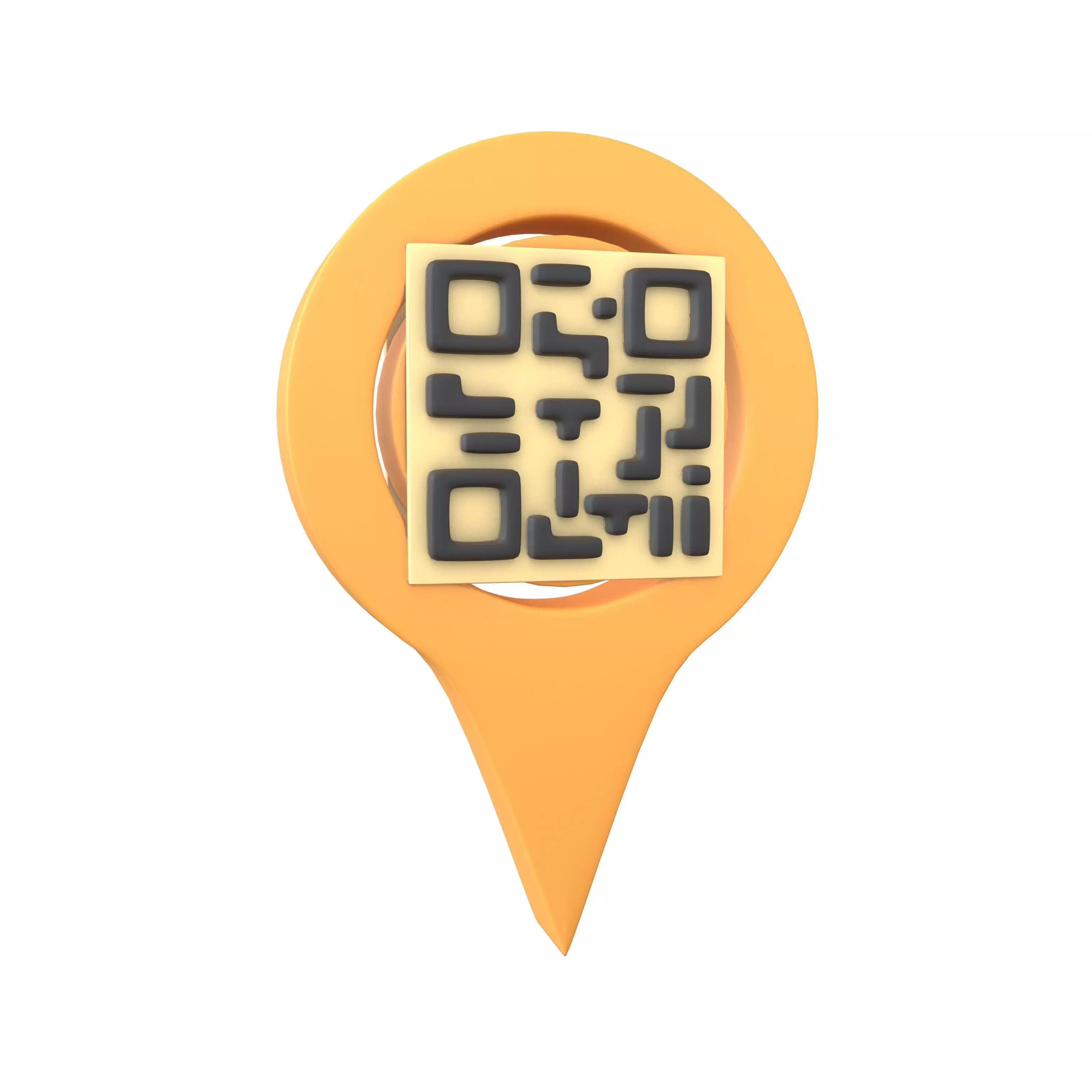 Qr Code Location Tag Icon v1 006 Low-poly 3D model_0