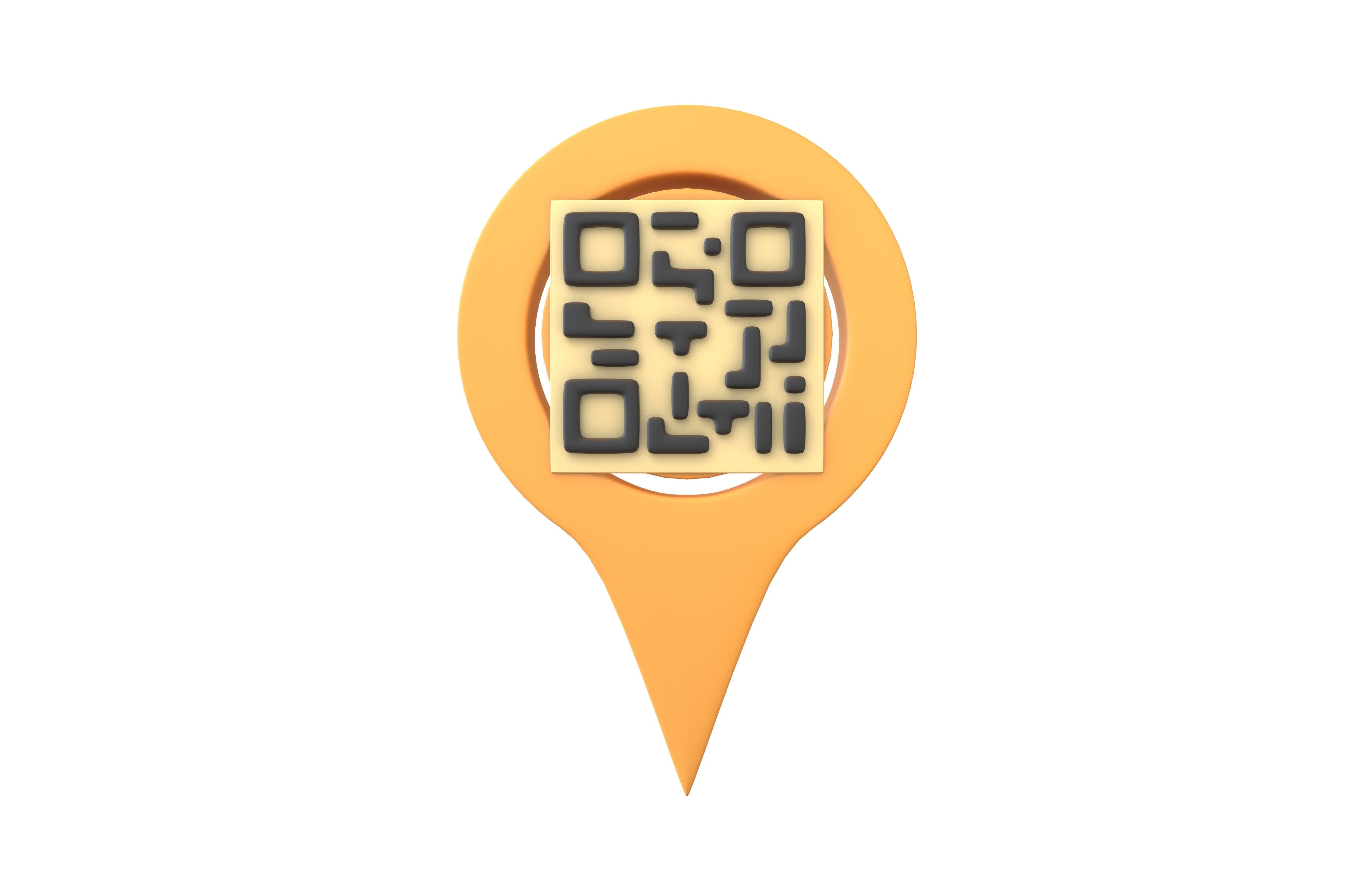 Qr Code Location Tag Icon v1 006 Low-poly 3D model_3