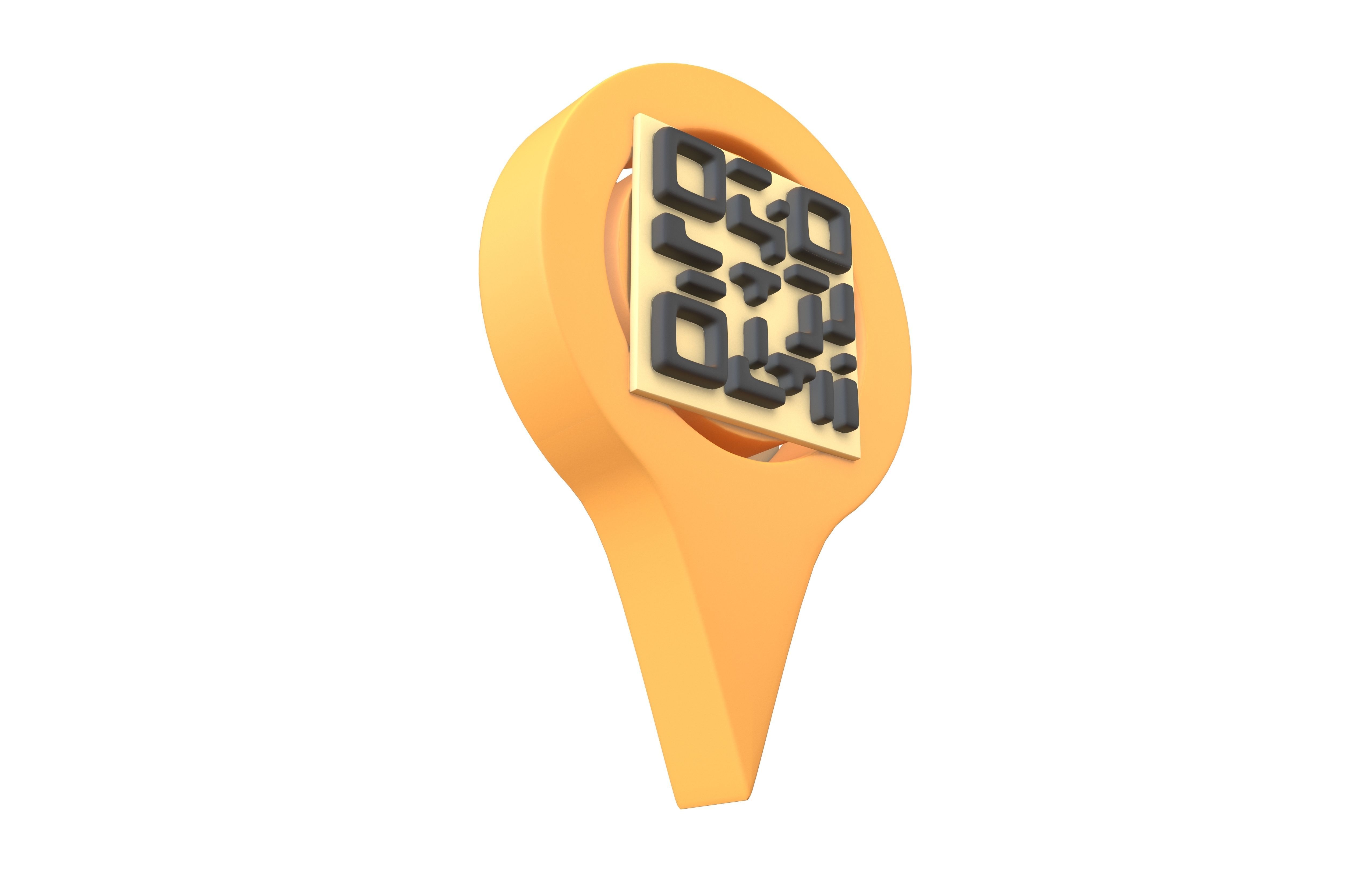 Qr Code Location Tag Icon v1 006 Low-poly 3D model_2