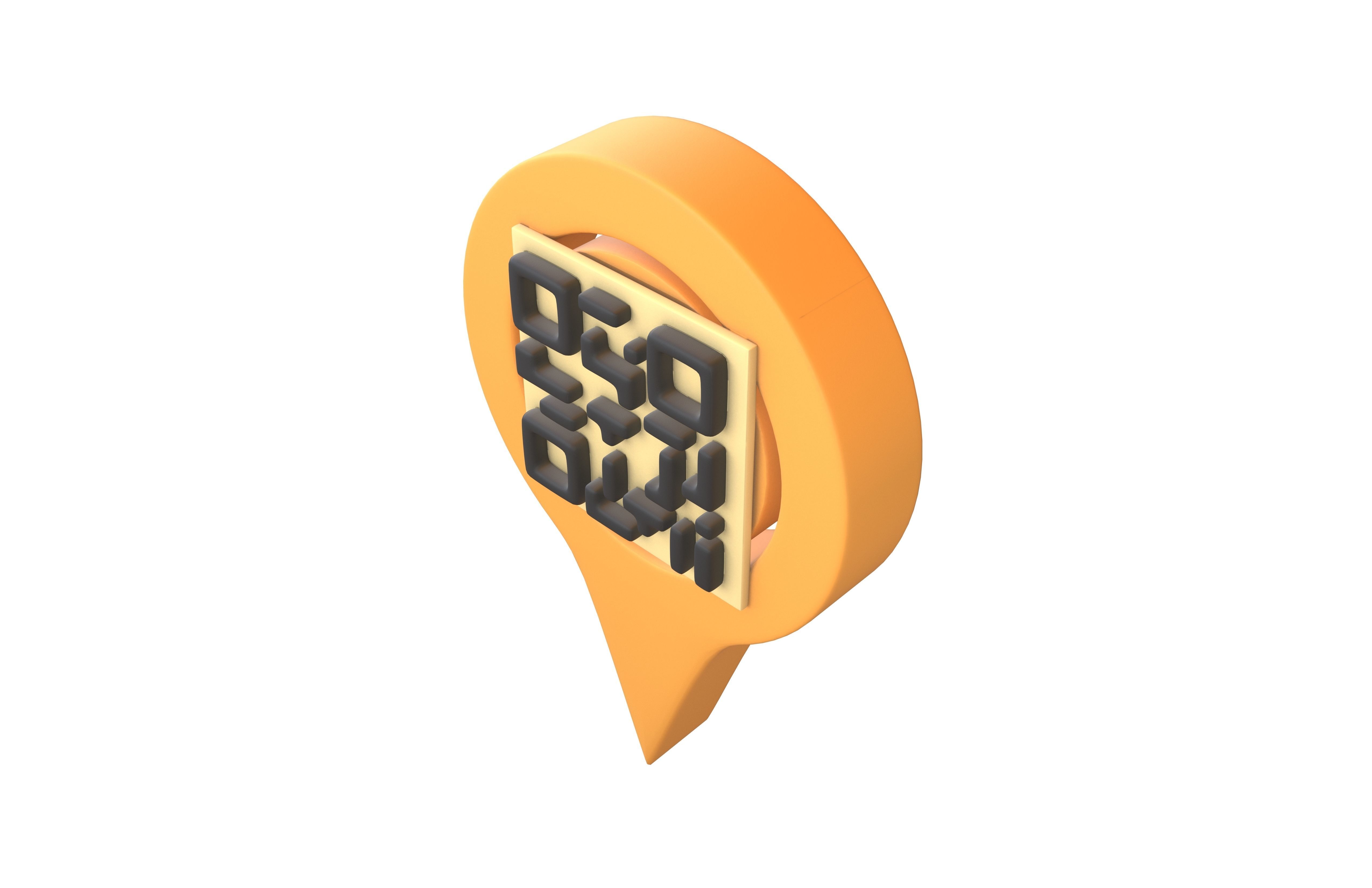 Qr Code Location Tag Icon v1 006 Low-poly 3D model_1