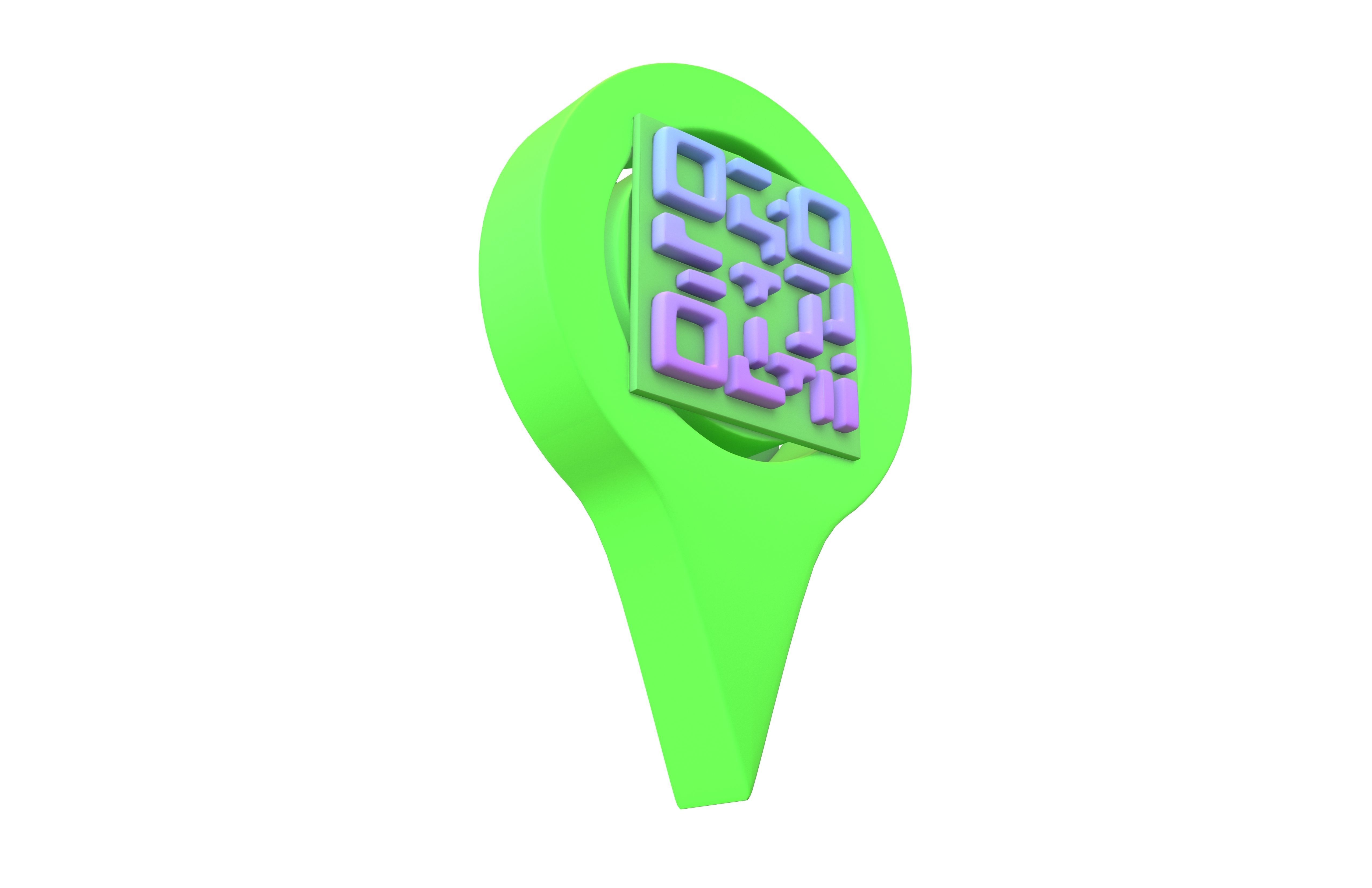 Qr Code Location Tag Icon v1 009 Low-poly 3D model_2
