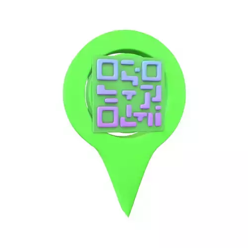 Qr Code Location Tag Icon v1 009 Low-poly 3D model