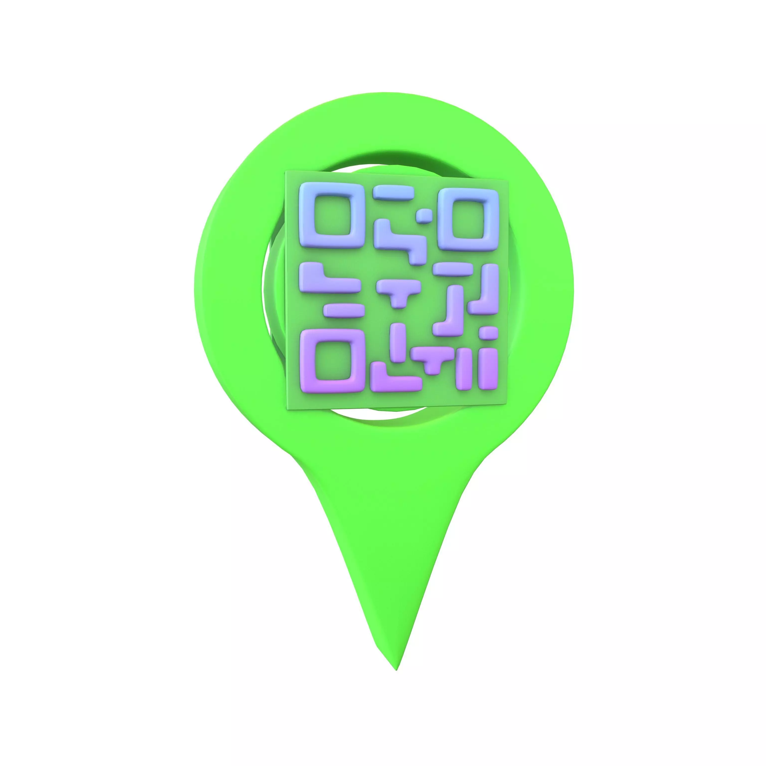 Qr Code Location Tag Icon v1 009 Low-poly 3D model_0