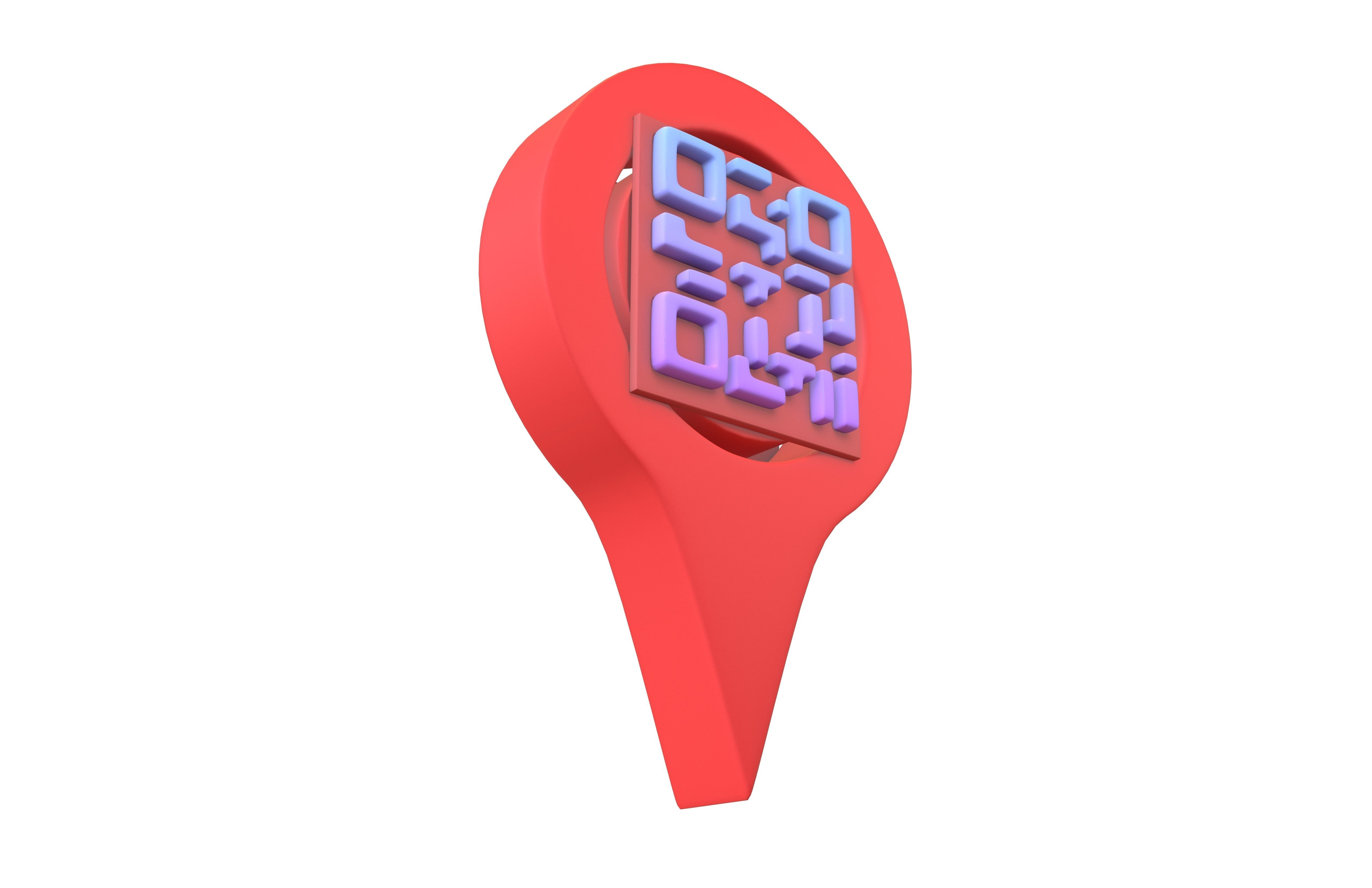 3D model Qr Code Location Tag Icon v1 010 VR / AR / low-poly | CGTrader