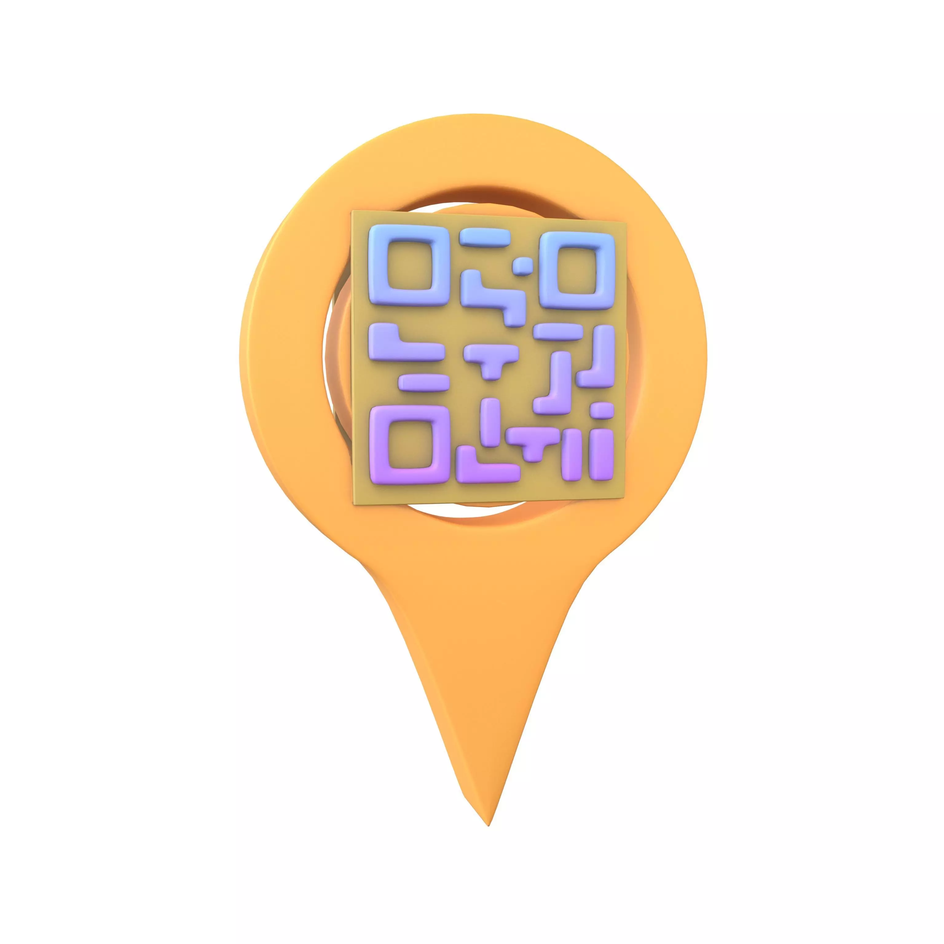 Qr Code Location Tag Icon v1 012 Low-poly 3D model_0