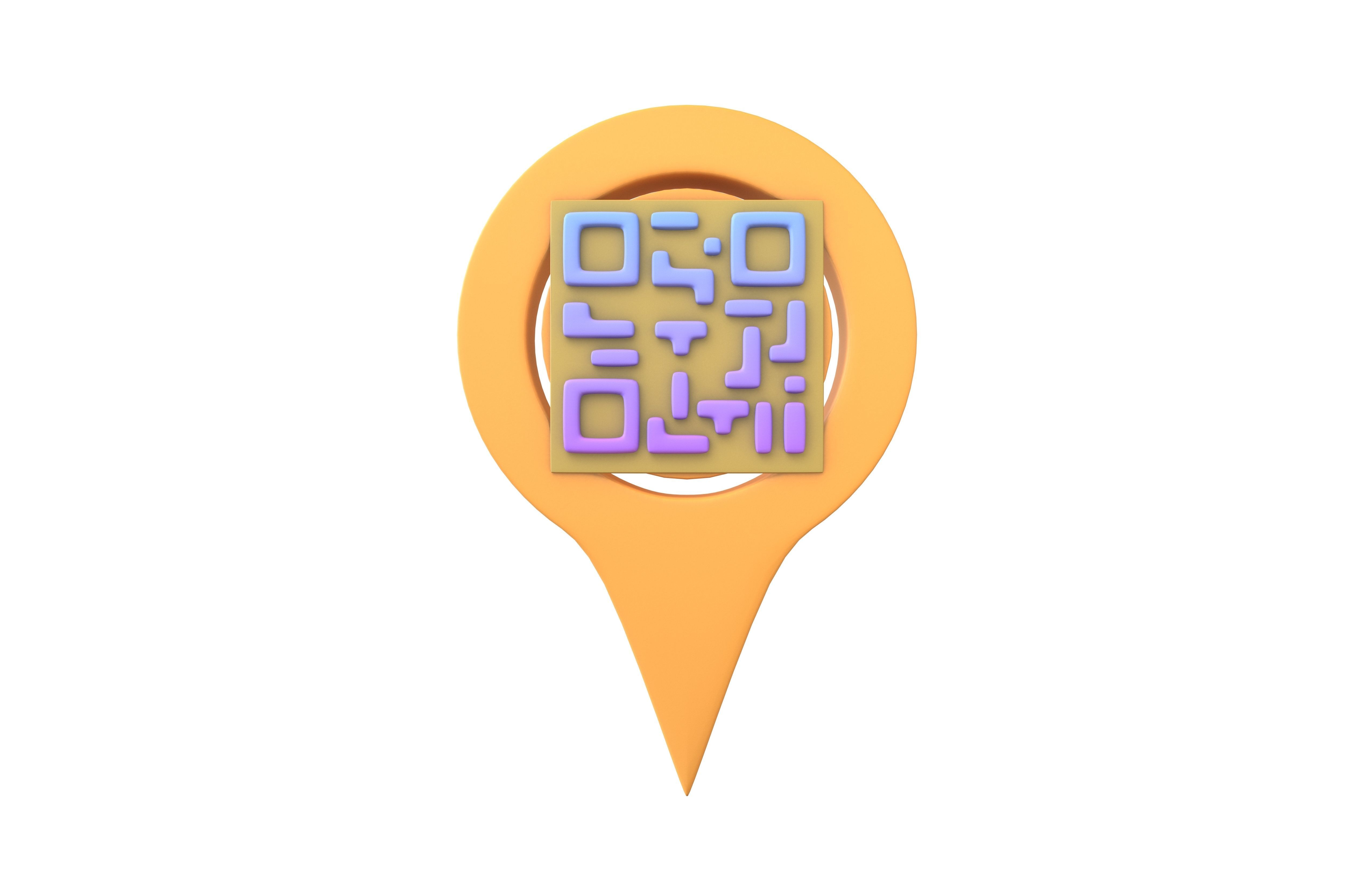 Qr Code Location Tag Icon v1 012 Low-poly 3D model_1