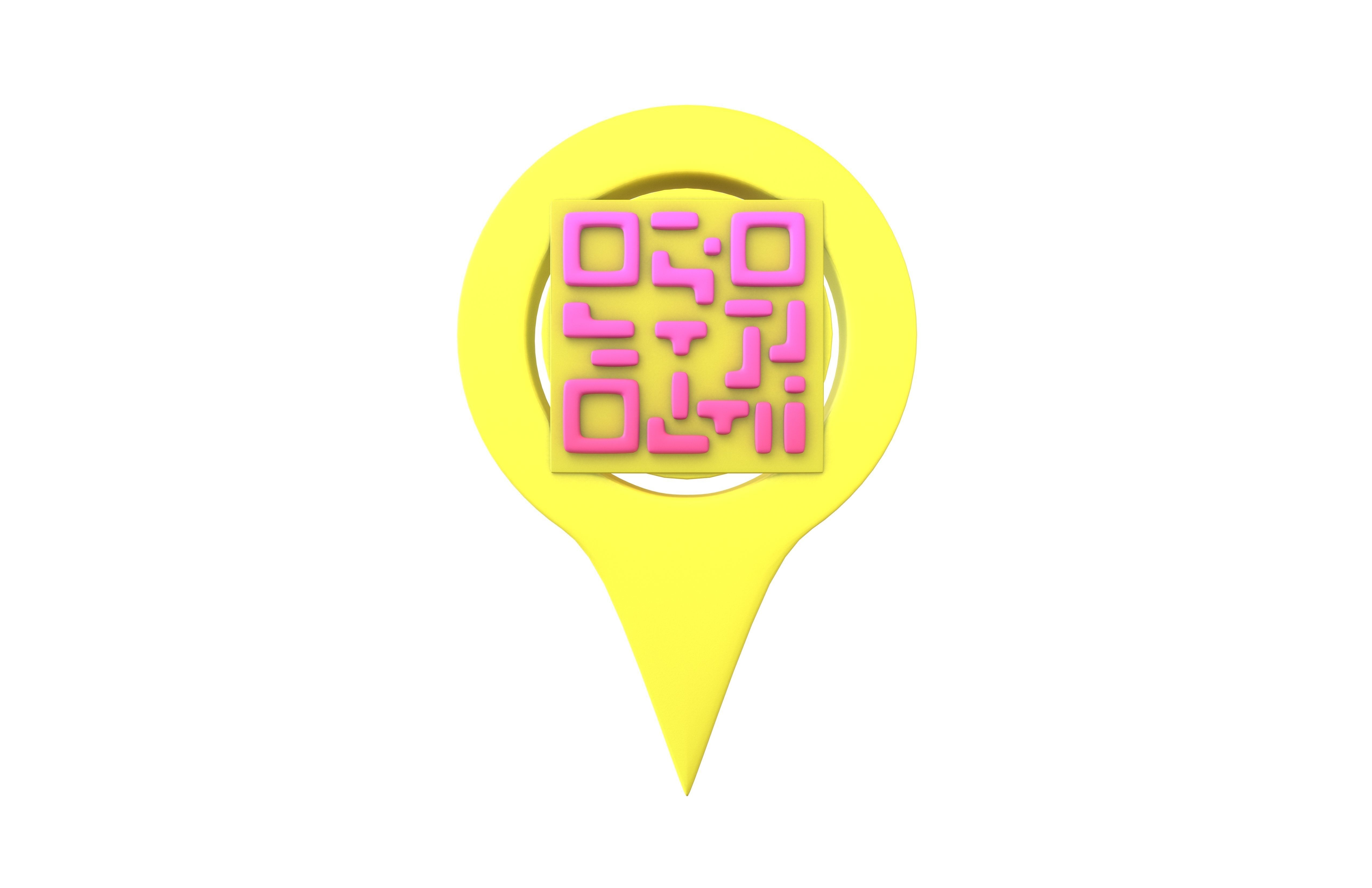Qr Code Location Tag Icon v1 014 Low-poly 3D model_1
