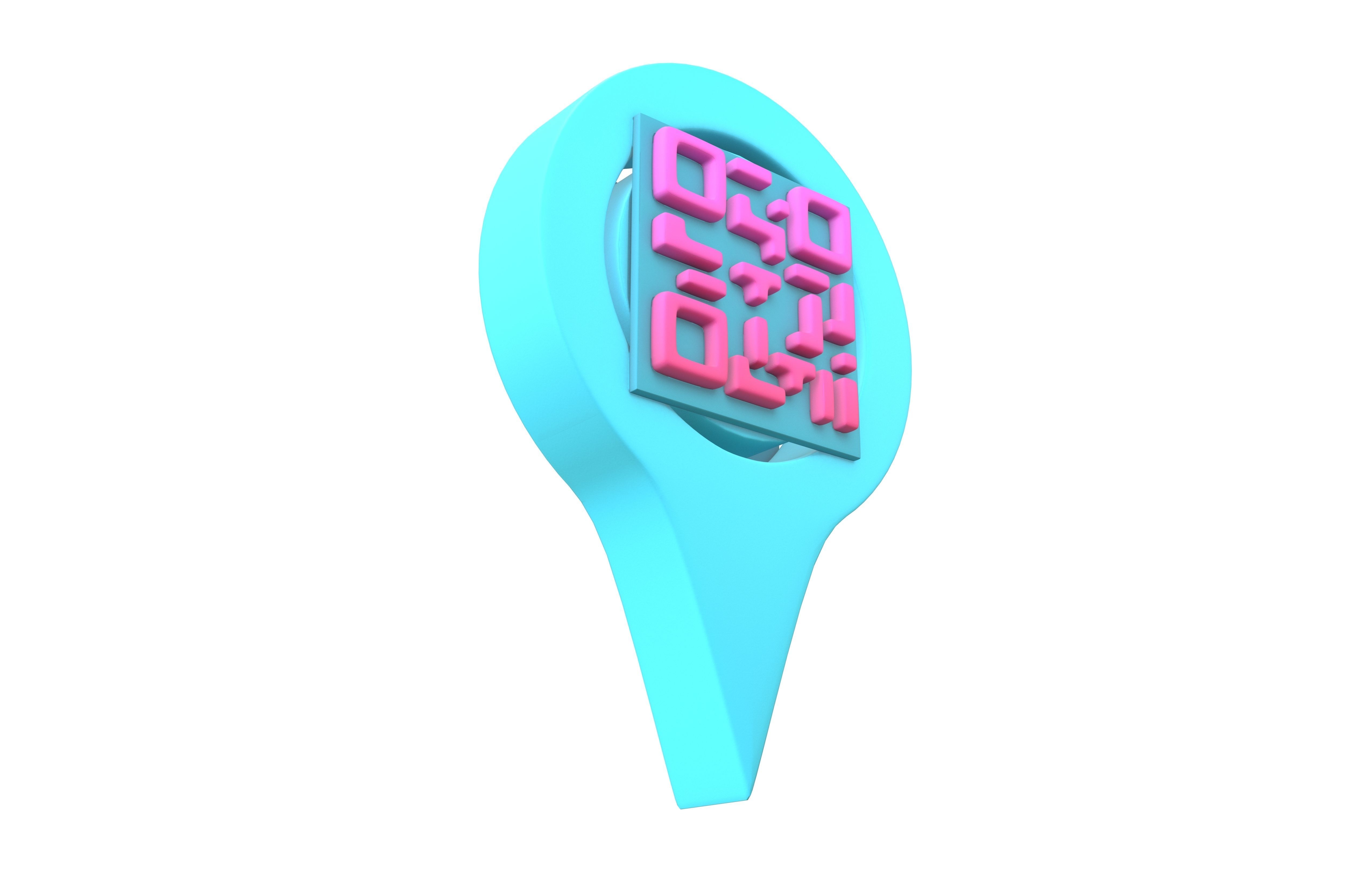 Qr Code Location Tag Icon v1 016 Low-poly 3D model_3