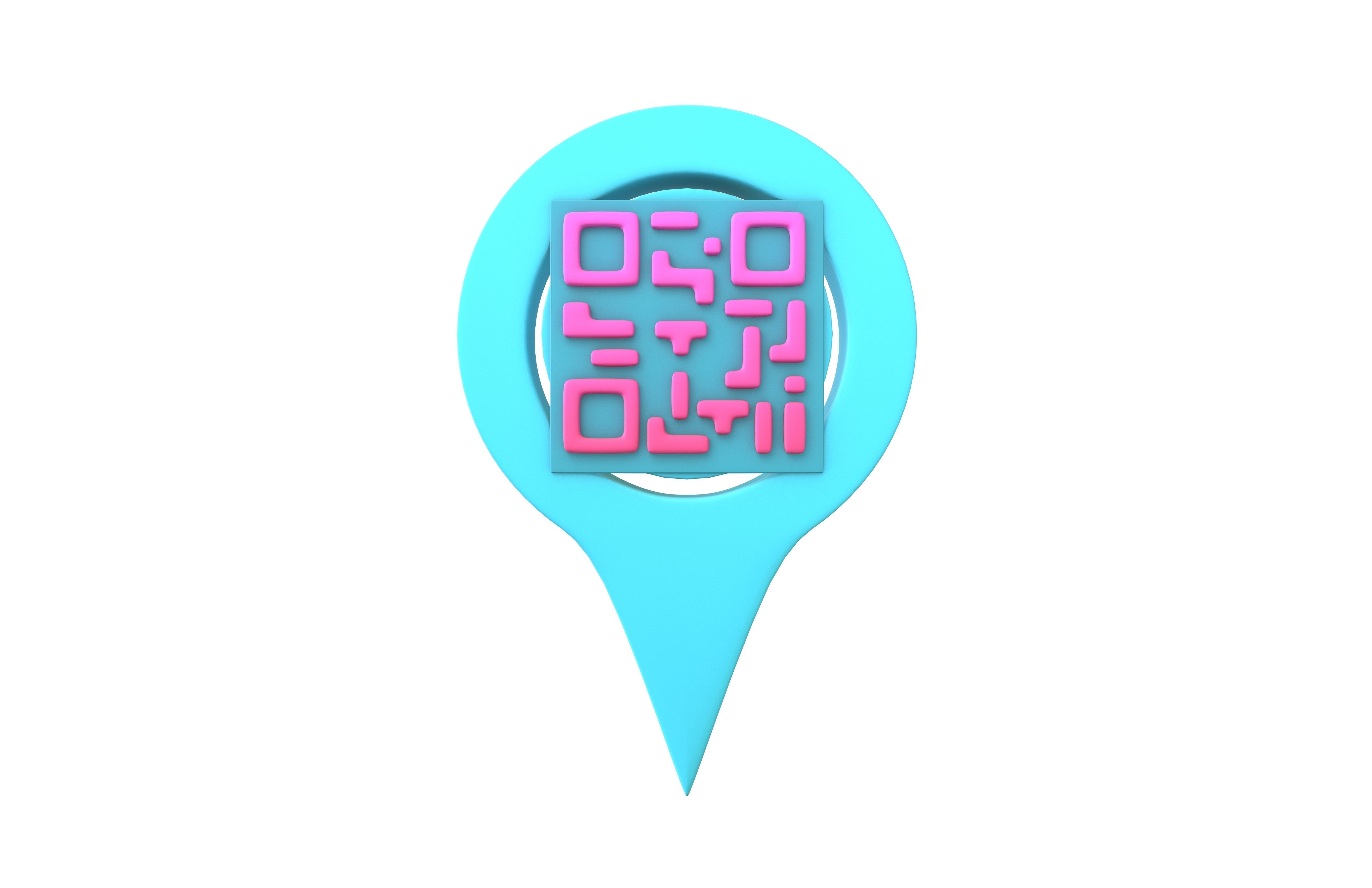 Qr Code Location Tag Icon v1 016 Low-poly 3D model_2