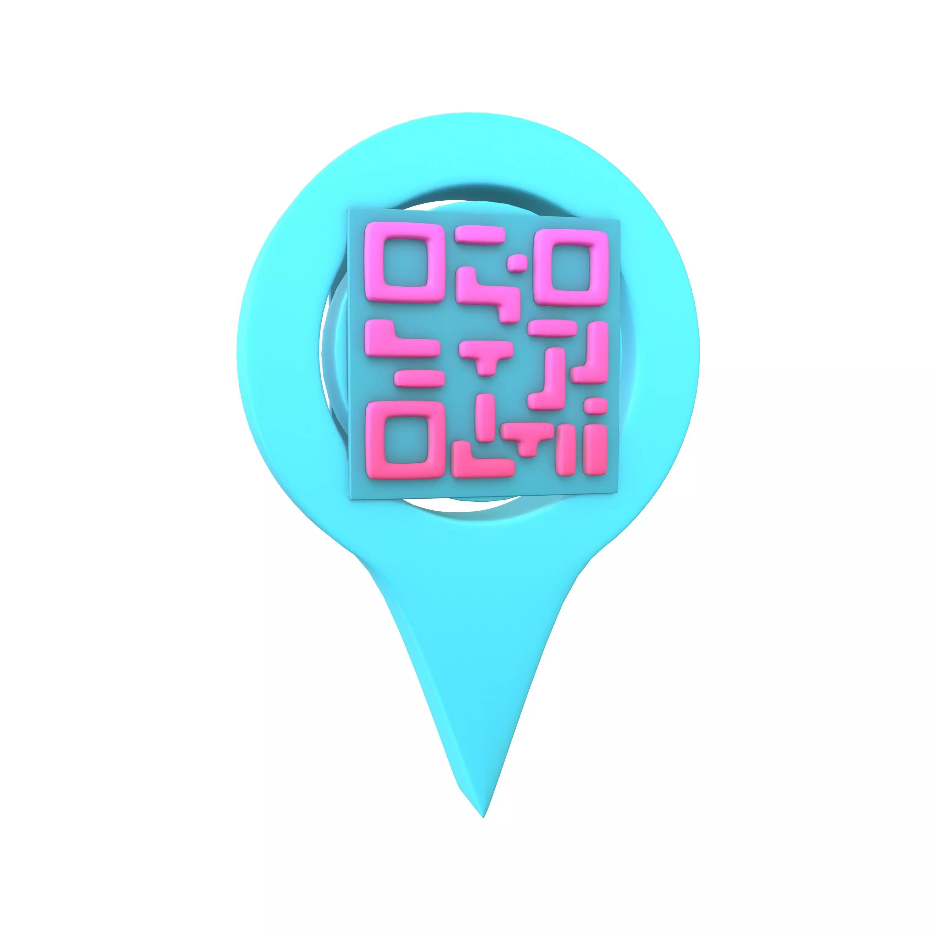 Qr Code Location Tag Icon v1 016 Low-poly 3D model_0