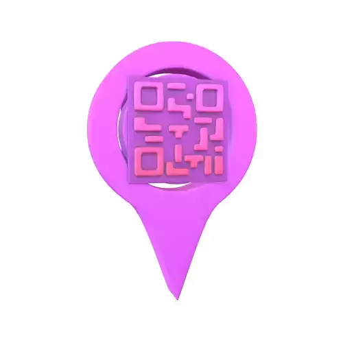 Qr Code Location Tag Icon v1 017 Low-poly 3D model