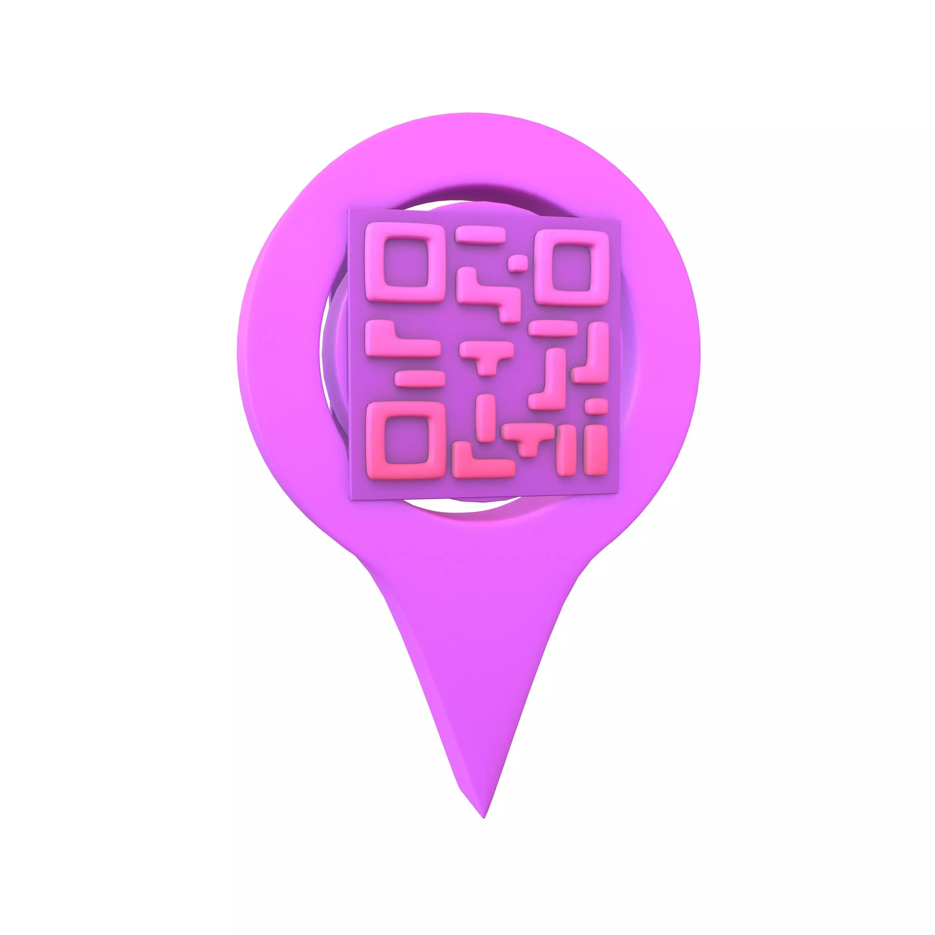 Qr Code Location Tag Icon v1 017 Low-poly 3D model_0
