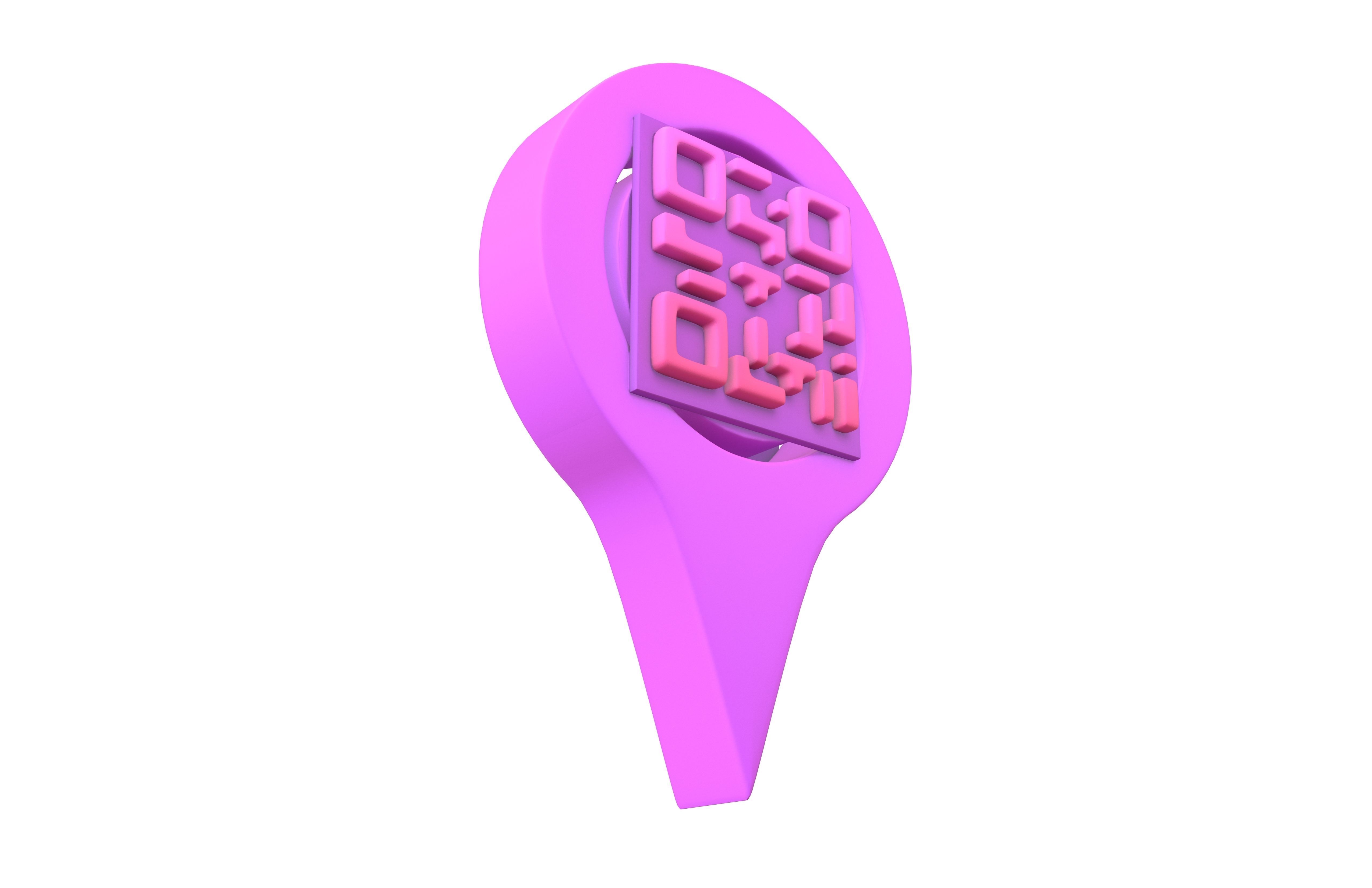 Qr Code Location Tag Icon v1 017 Low-poly 3D model_3