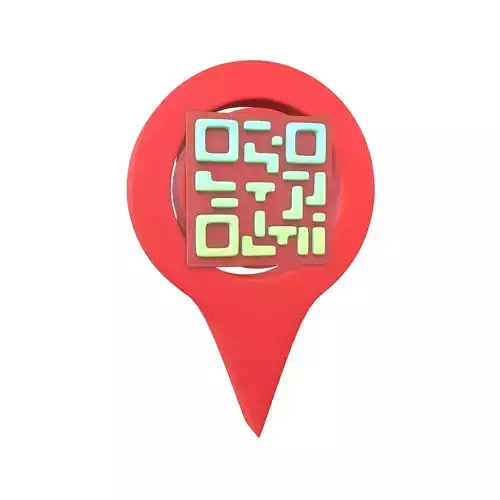 Qr Code Location Tag Icon v1 019 Low-poly 3D model