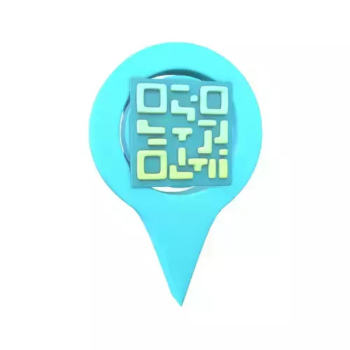 Qr Code Location Tag Icon v1 022 Low-poly 3D model
