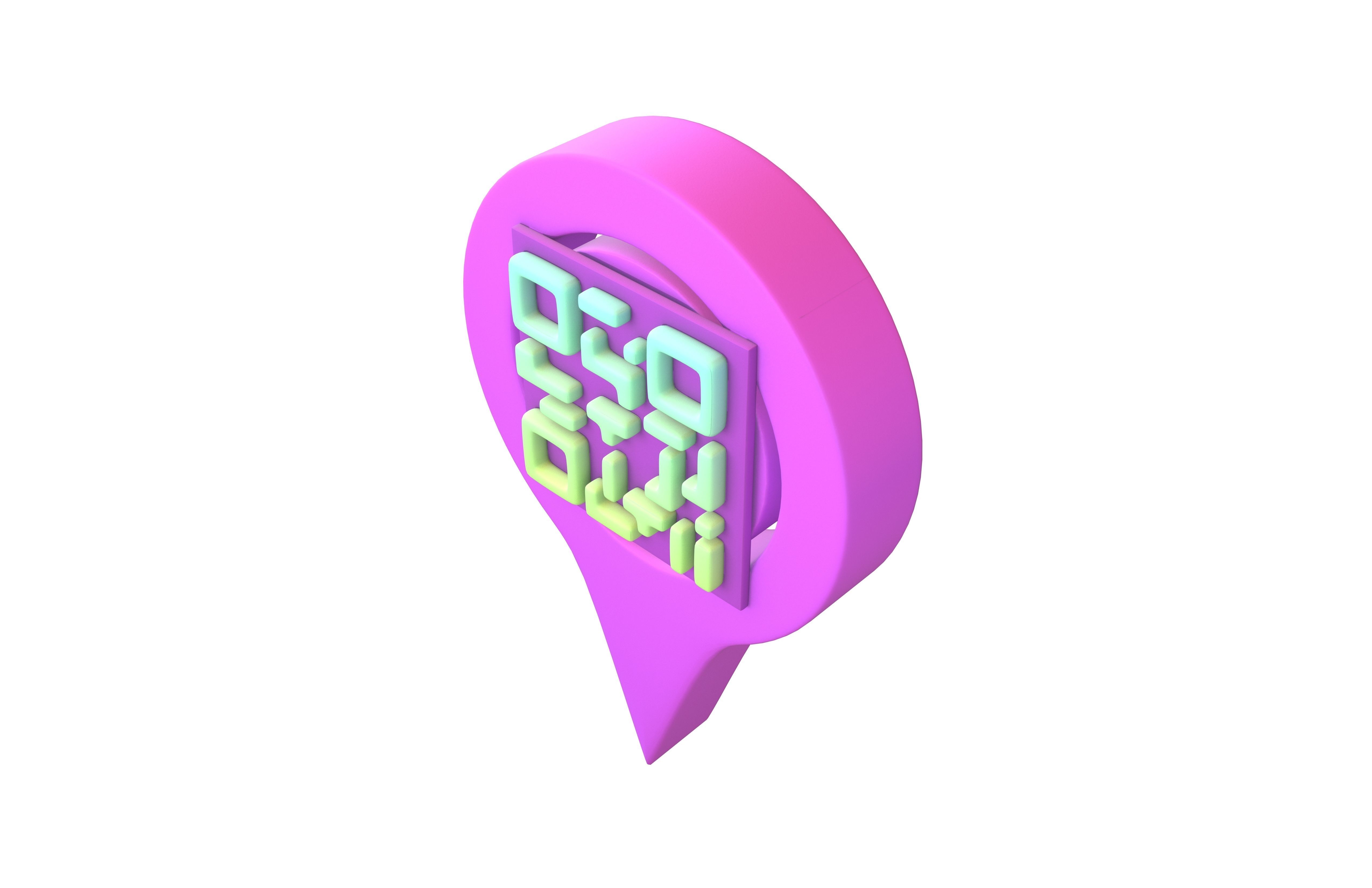 3D model Qr Code Location Tag Icon v1 023 VR / AR / low-poly | CGTrader