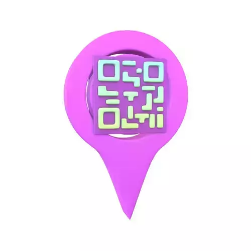 Qr Code Location Tag Icon v1 023 Low-poly 3D model