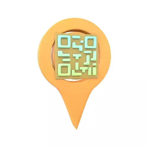 Qr Code Location Tag Icon v1 024 Low-poly 3D model