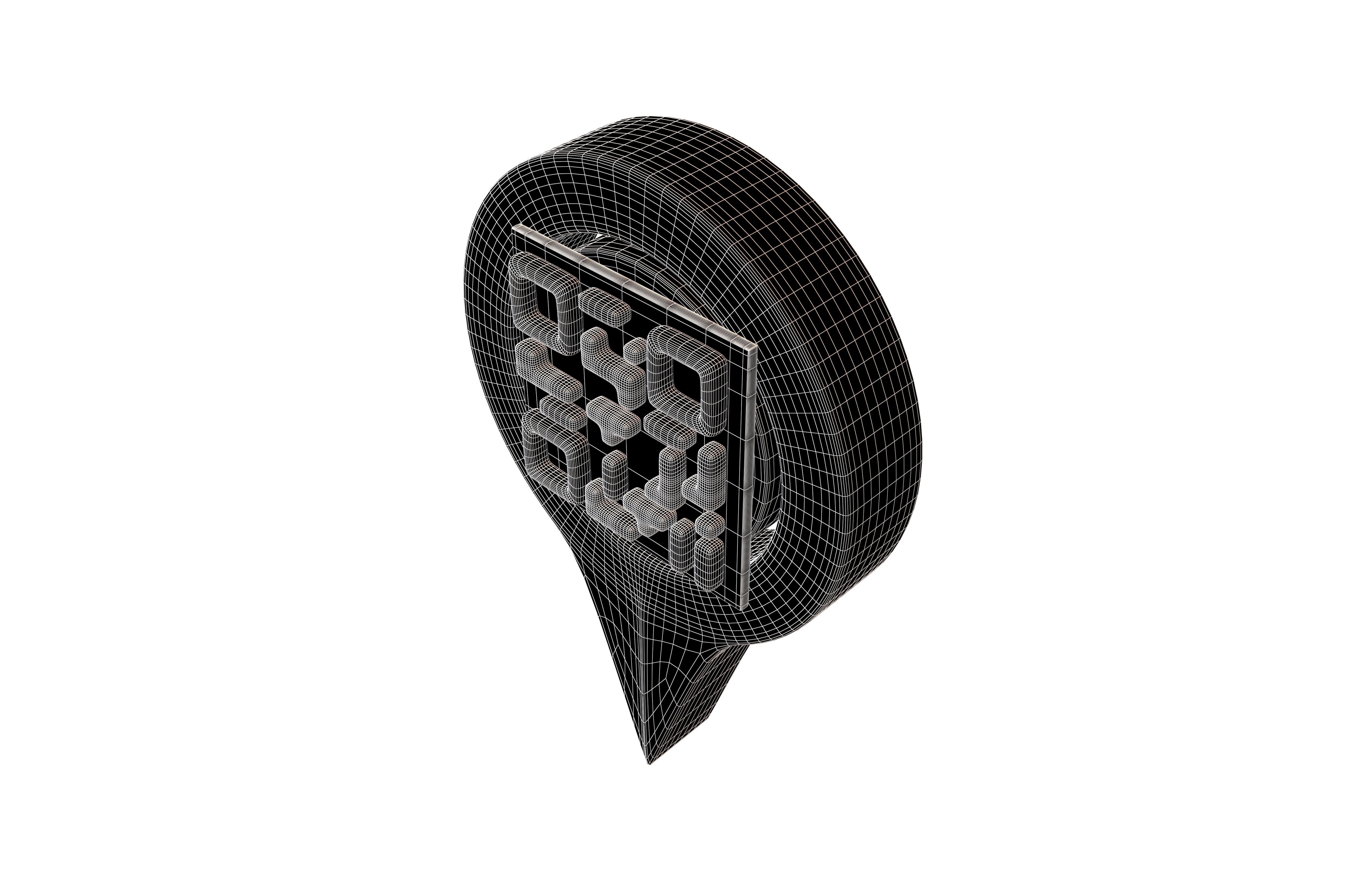 Qr Code Location Tag Icon v1 026 Low-poly 3D model_6