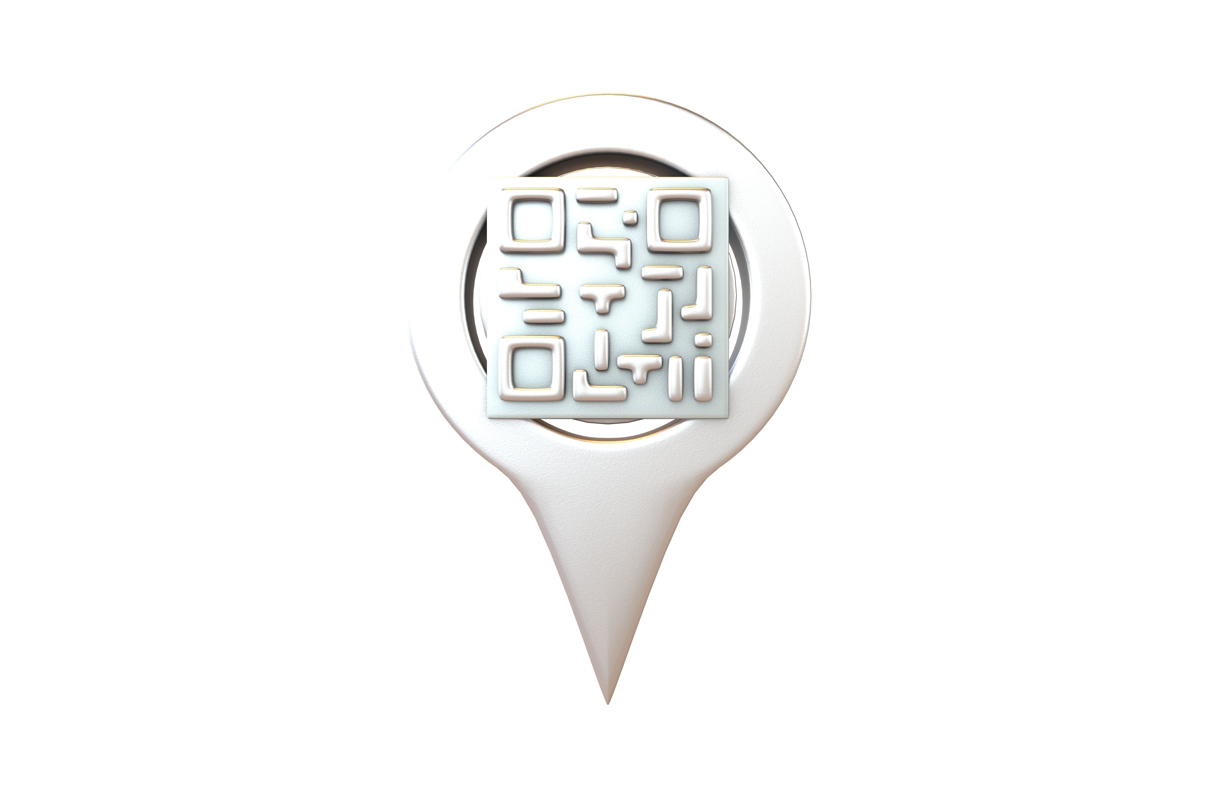 Qr Code Location Tag Icon v1 026 Low-poly 3D model_1