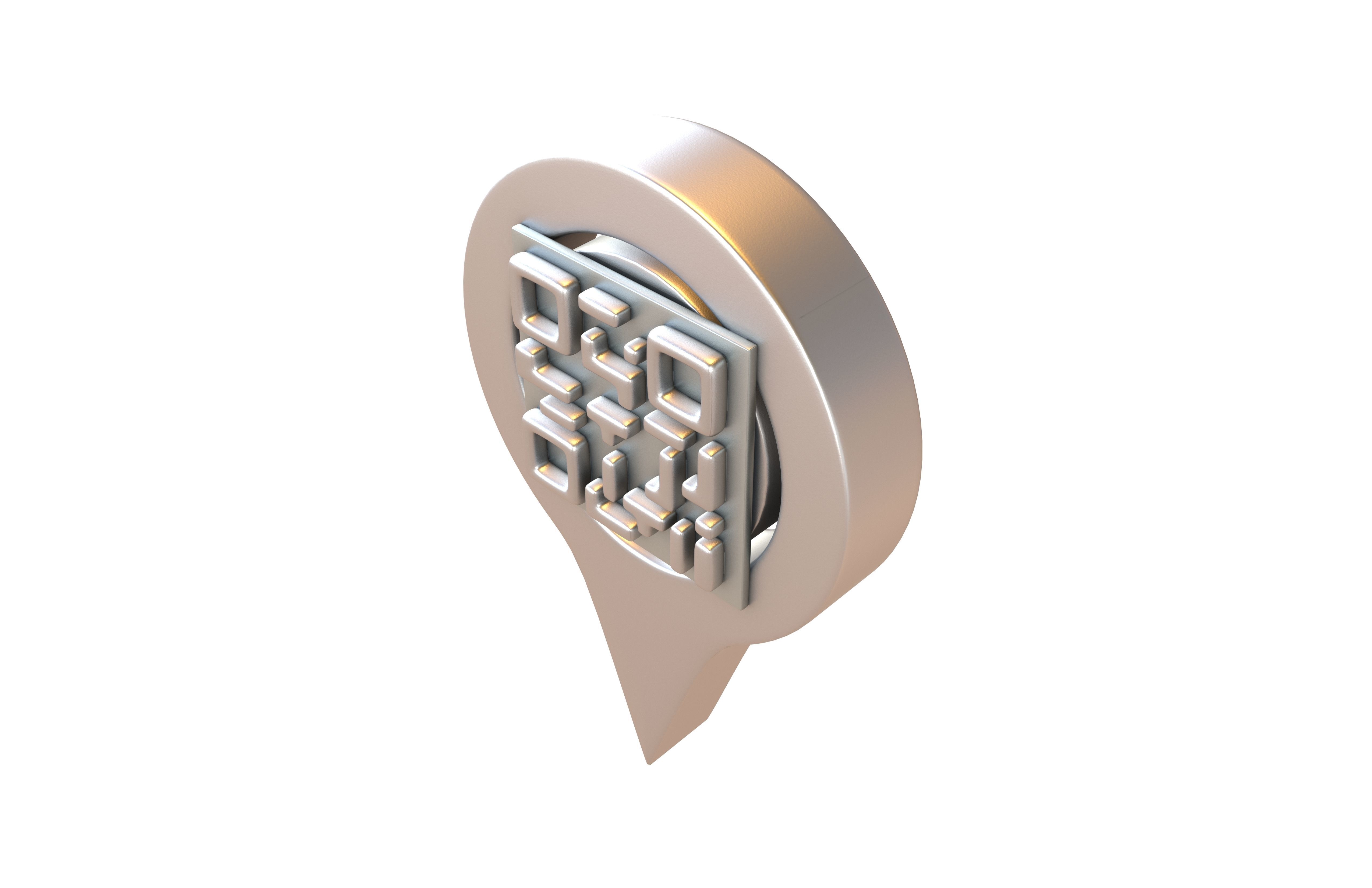 Qr Code Location Tag Icon v1 026 Low-poly 3D model_2