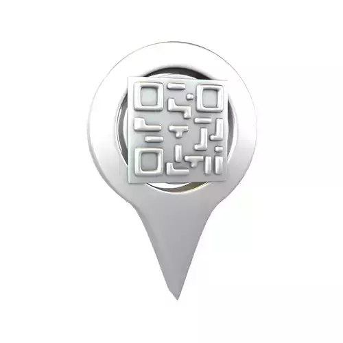 Qr Code Location Tag Icon v1 026 Low-poly 3D model