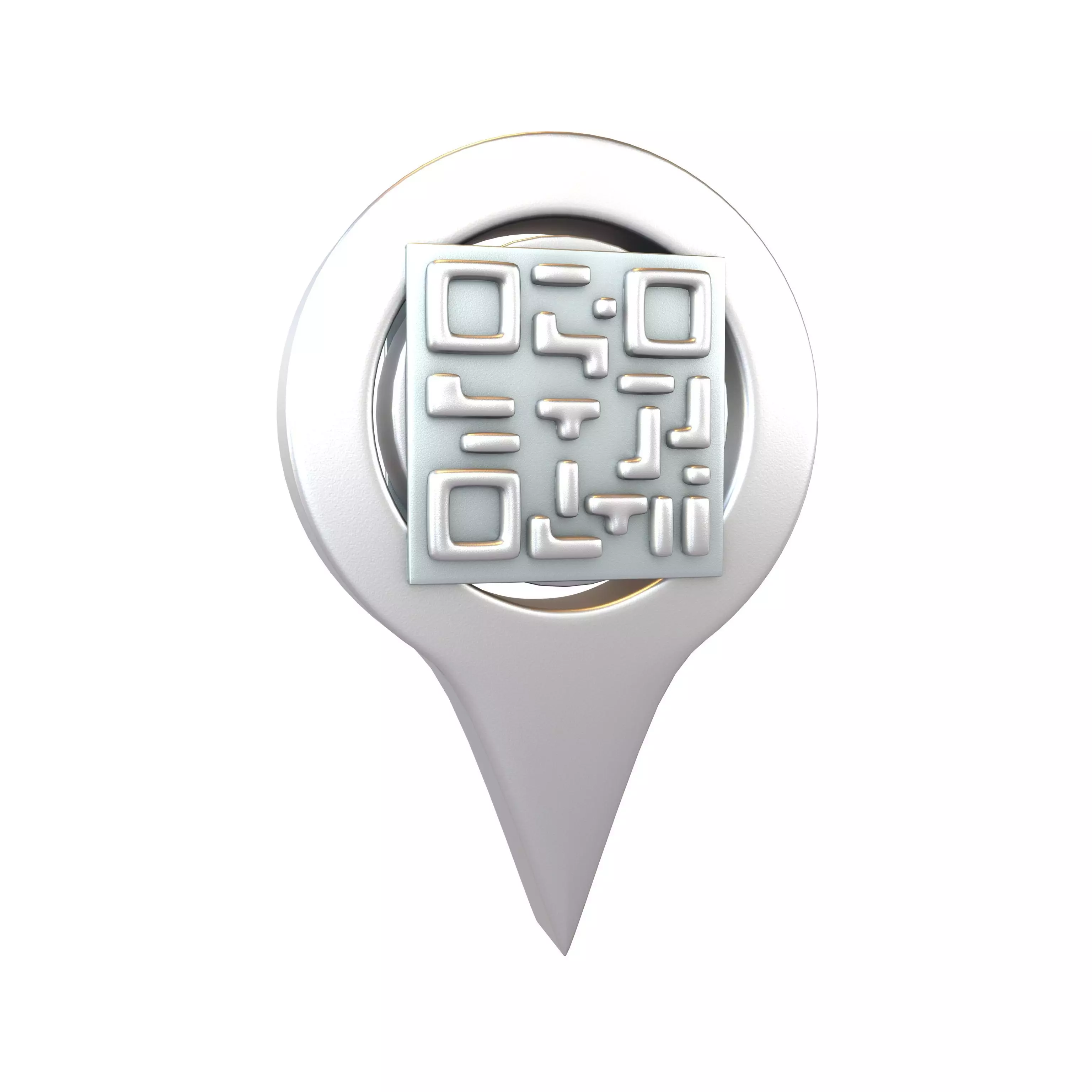 Qr Code Location Tag Icon v1 026 Low-poly 3D model_0