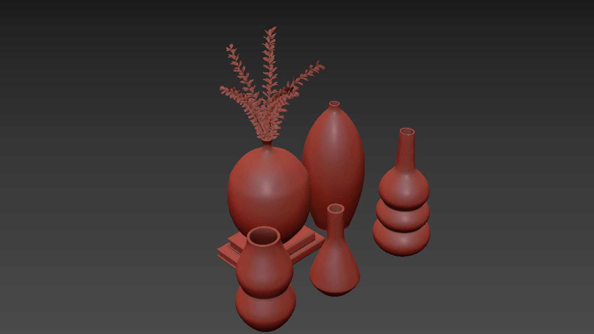 Crackle Glazed Ceramic Vases 3D model_6