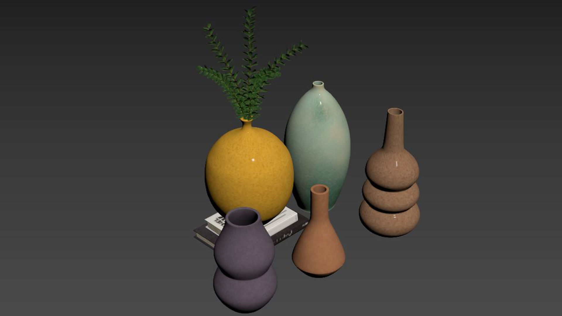 Crackle Glazed Ceramic Vases 3D model_5