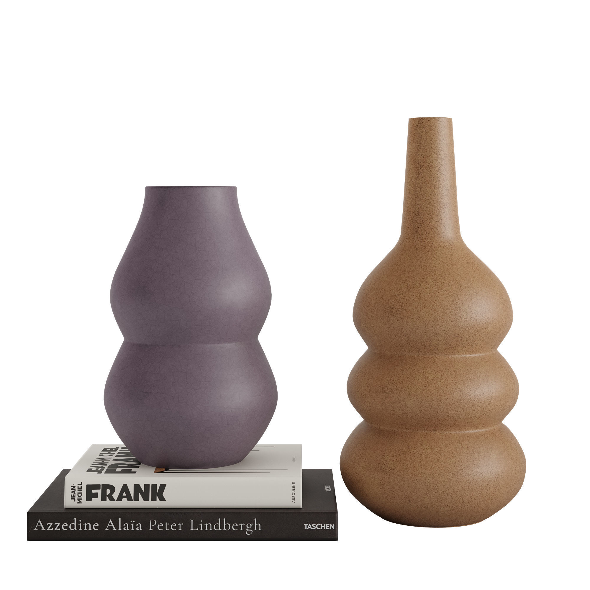 Crackle Glazed Ceramic Vases 3D model_2