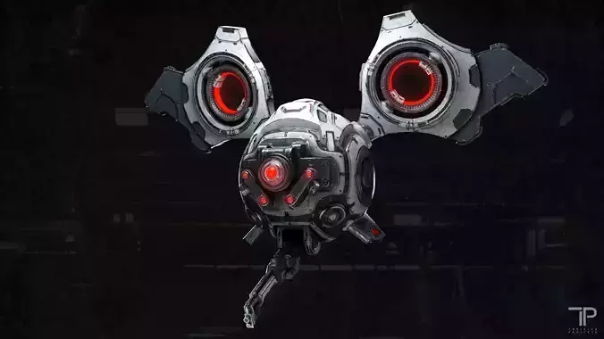 Sci-Fi Drone Low-poly 3D model