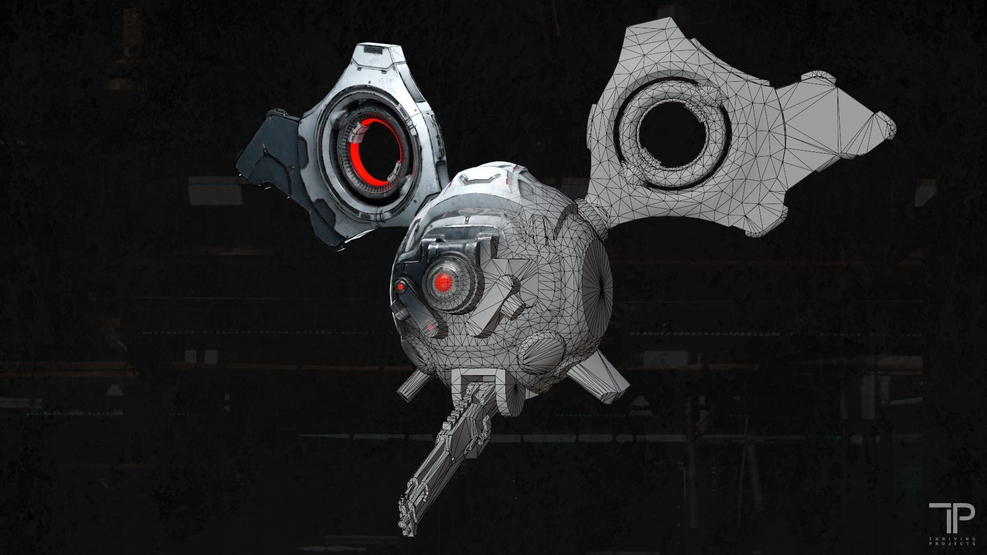 Sci-Fi Drone Low-poly 3D model_4