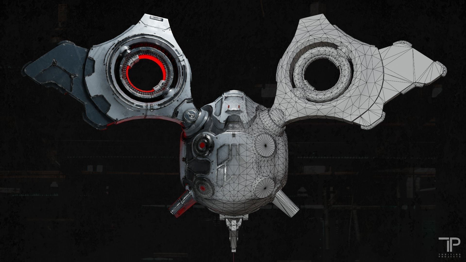 Sci-Fi Drone Low-poly 3D model_5