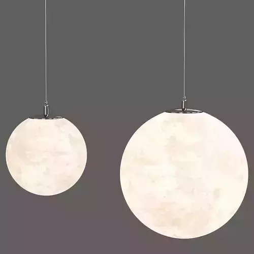 Moon Resin Globe Chandelier Low-poly 3D model