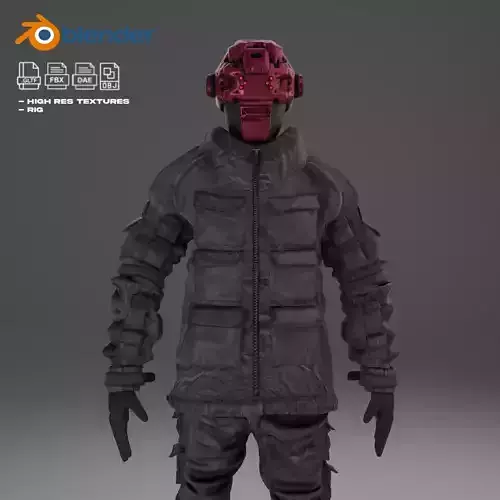 Scifi Character - Cyberpunk Mercenary 3D model