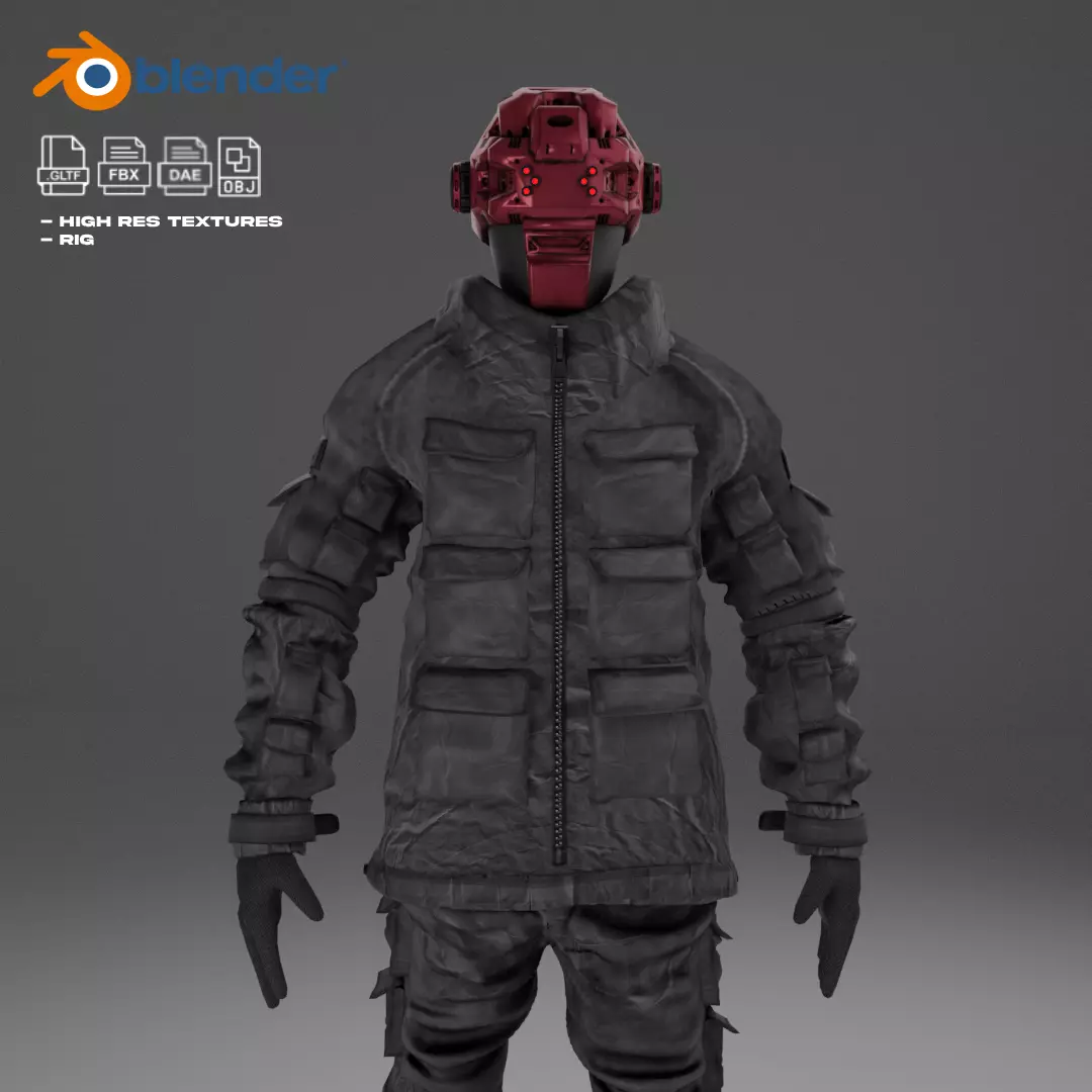 Scifi Character - Cyberpunk Mercenary 3D model