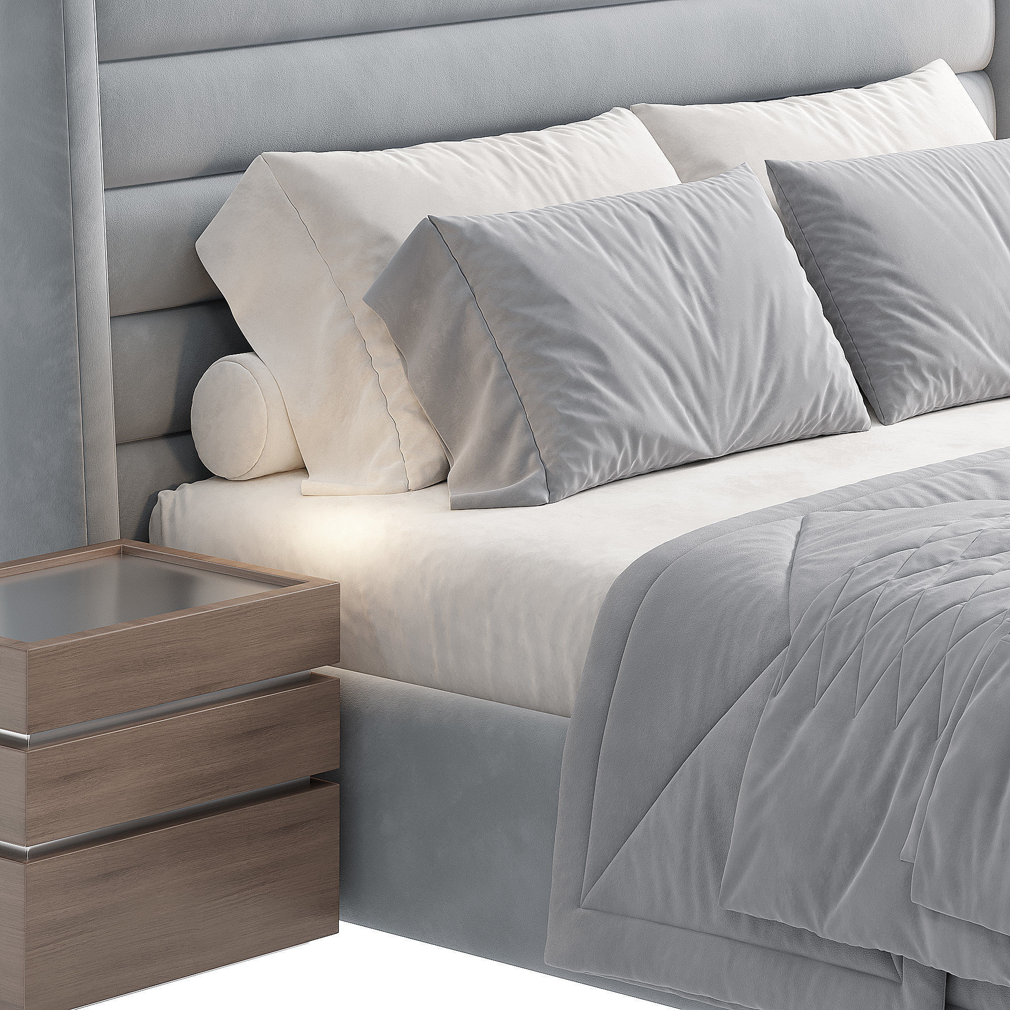 Elgin Bed Quarry Linen Low-poly 3D model_3