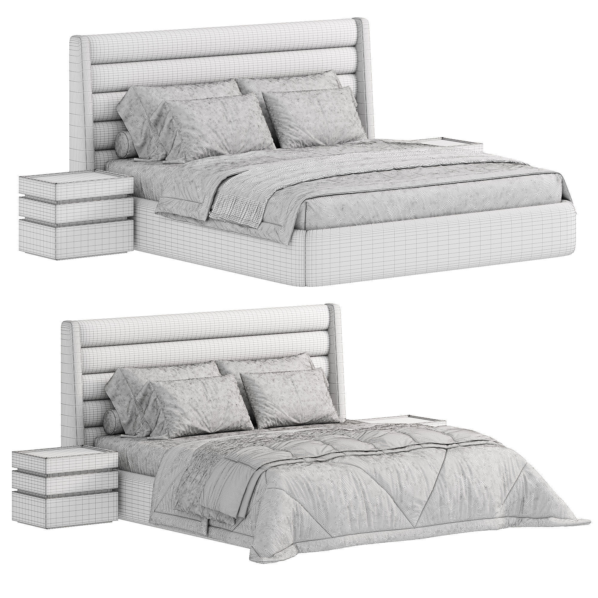Elgin Bed Quarry Linen Low-poly 3D model_4
