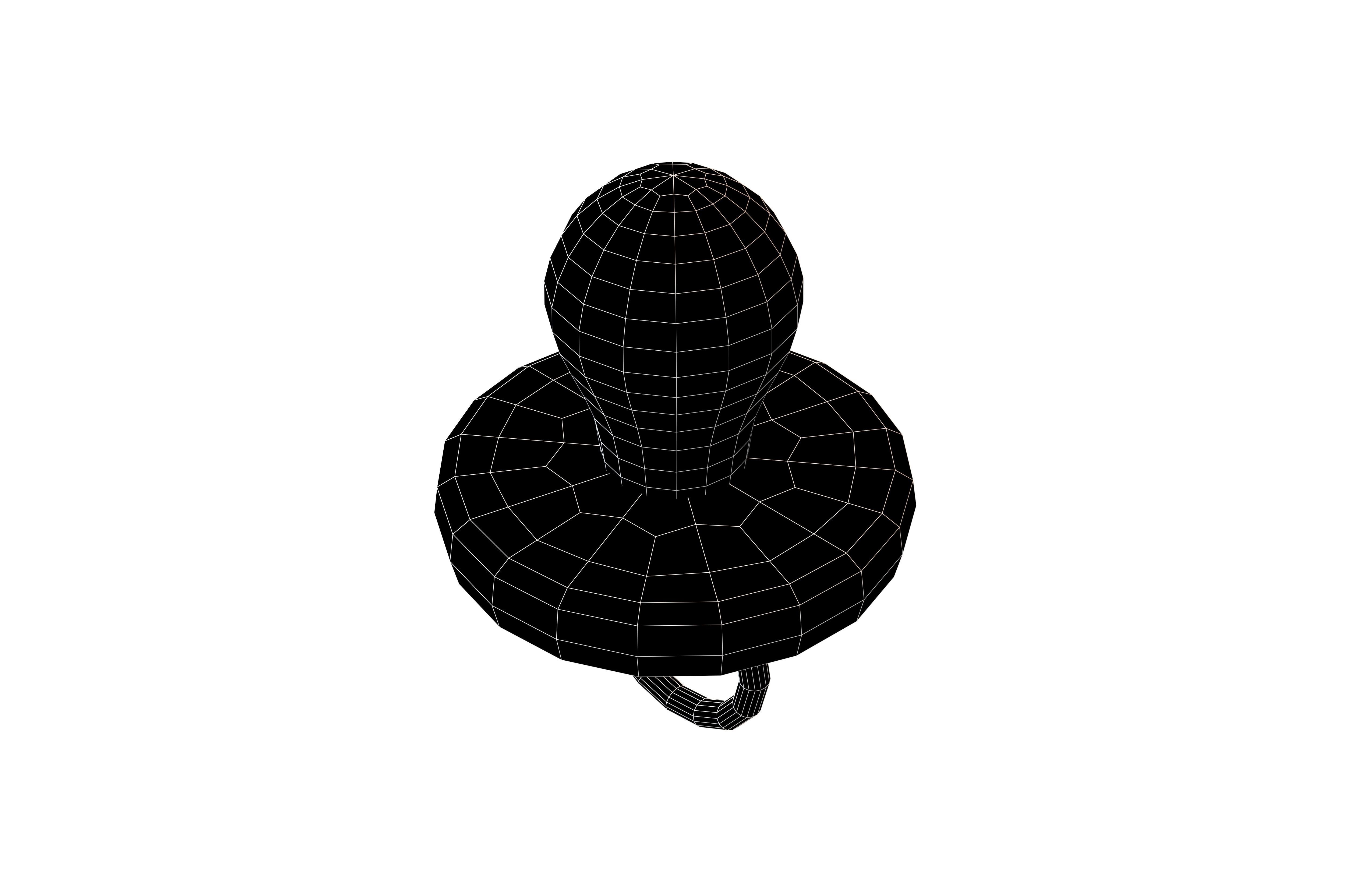 Baby Pacifier V1 001 Low-poly 3D model_7