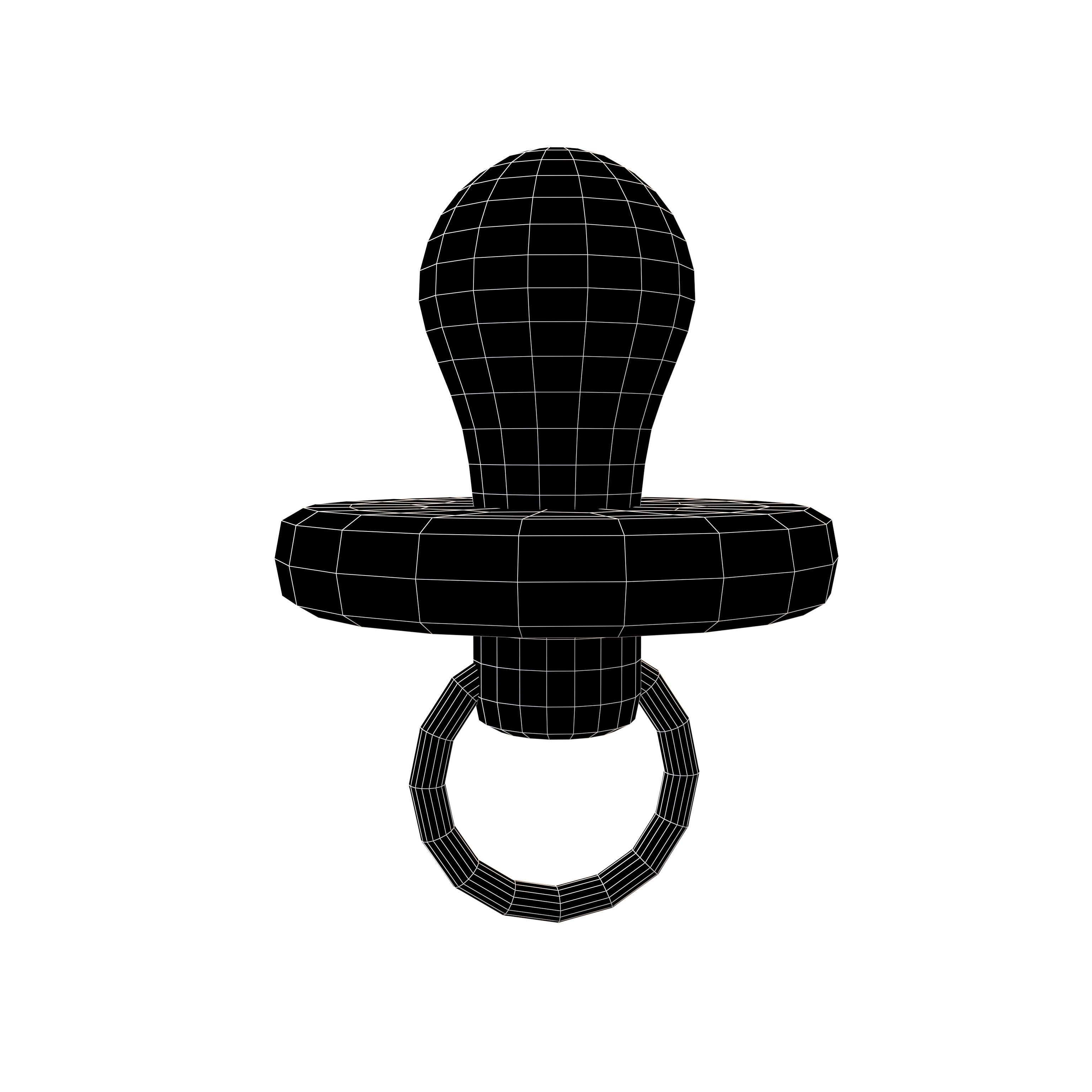 Baby Pacifier V1 001 Low-poly 3D model_5