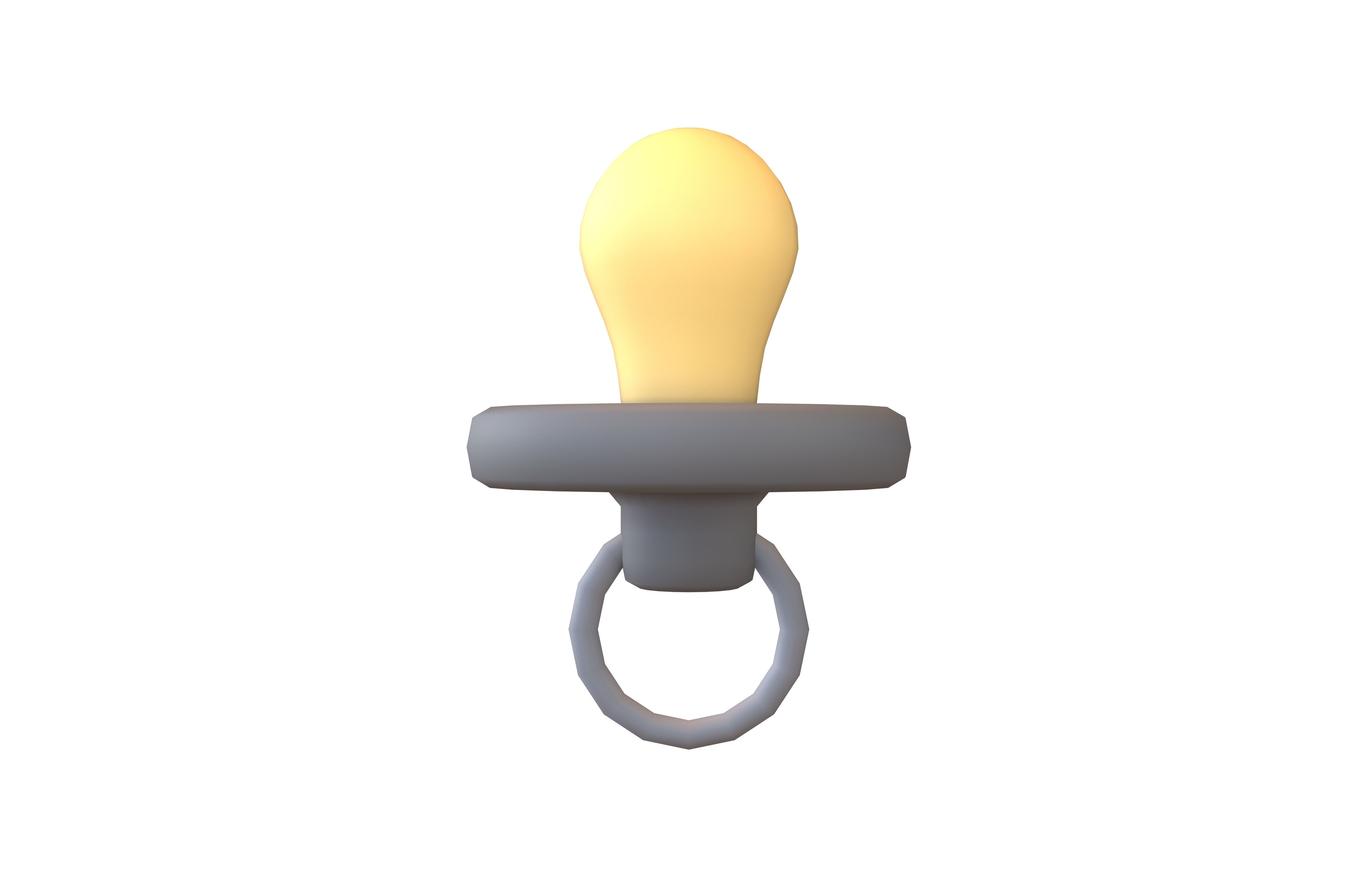 Baby Pacifier V1 001 Low-poly 3D model_1