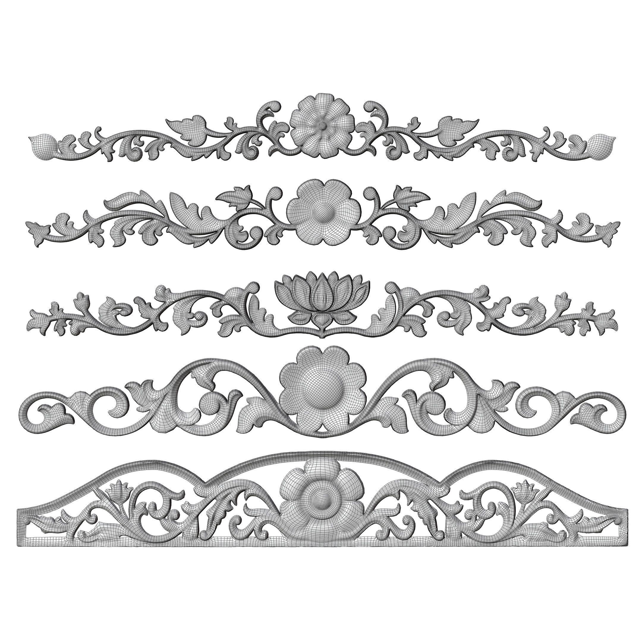 5 Low-Poly Ornament Vol 07-3 Low-poly 3D model_8